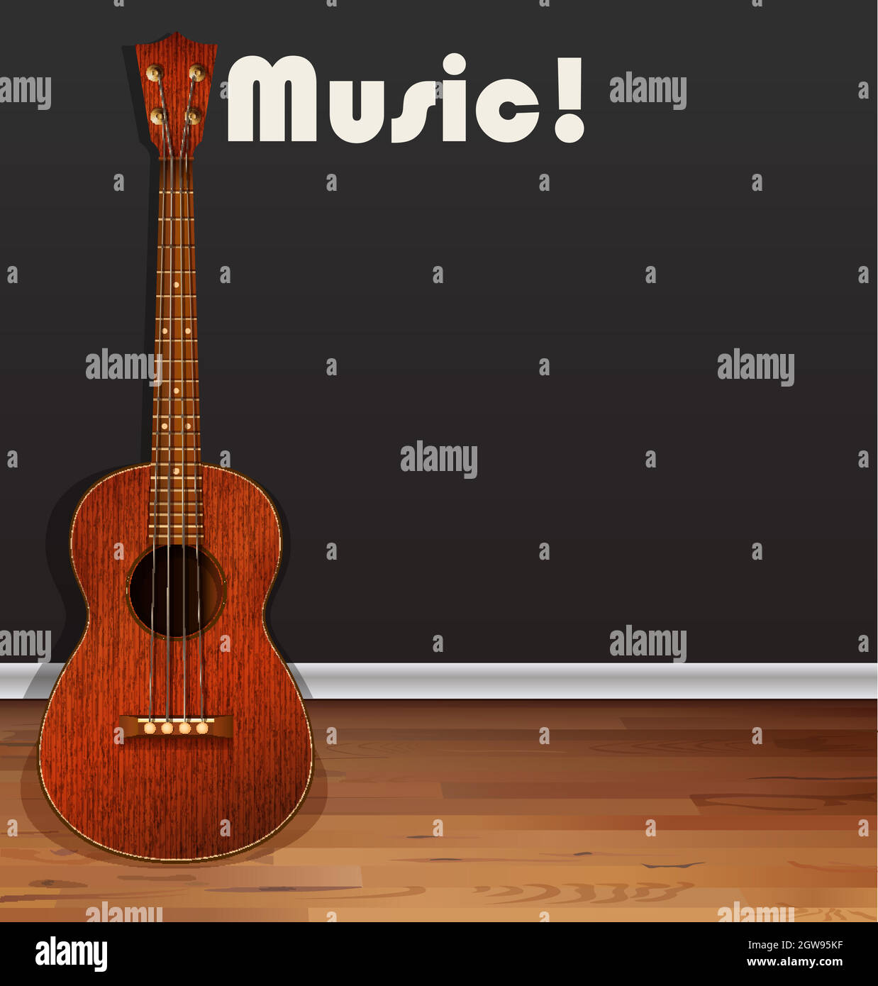 Chitarra classica a terra Illustrazione Vettoriale