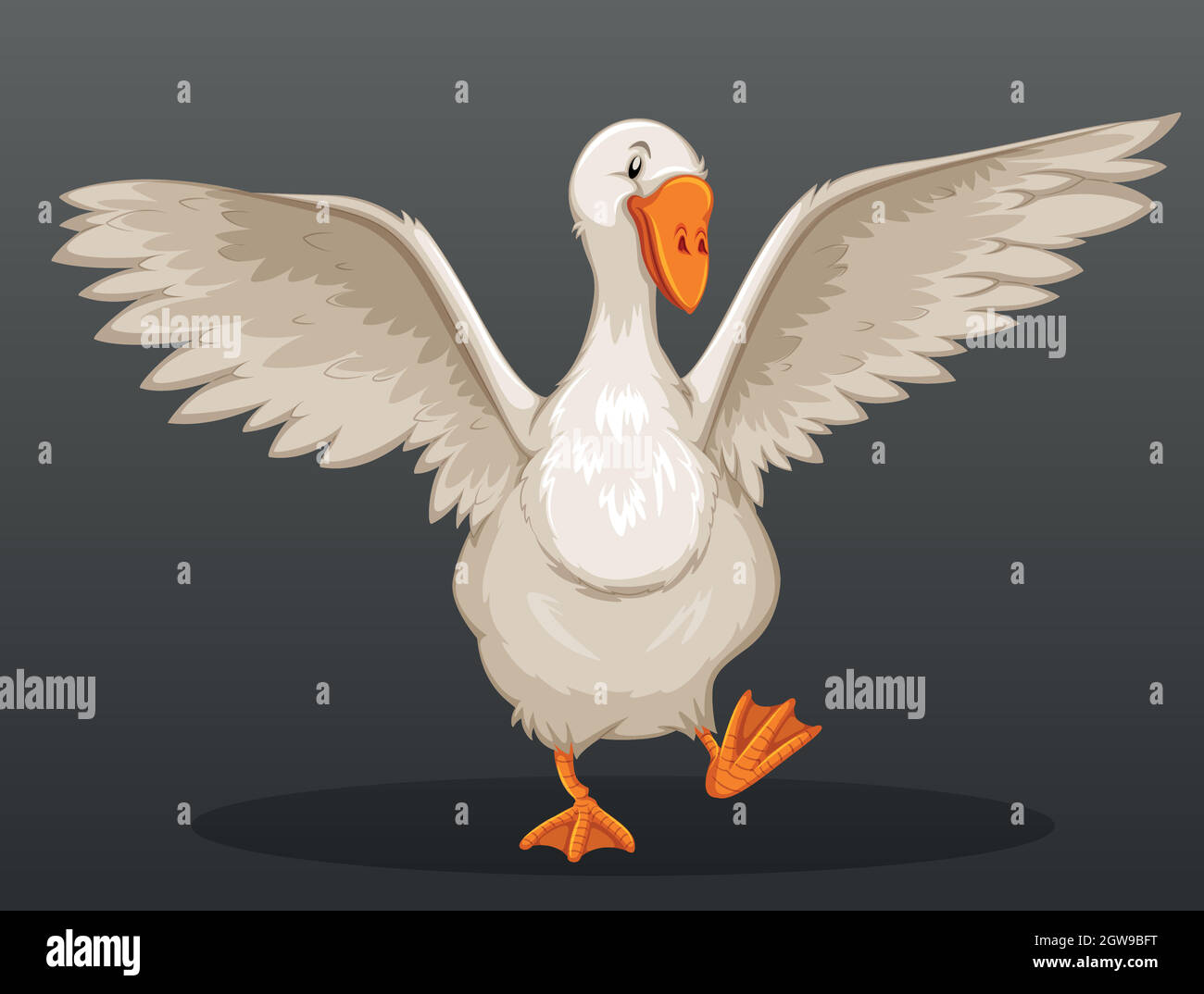 Goose diffondere le sue ali Illustrazione Vettoriale