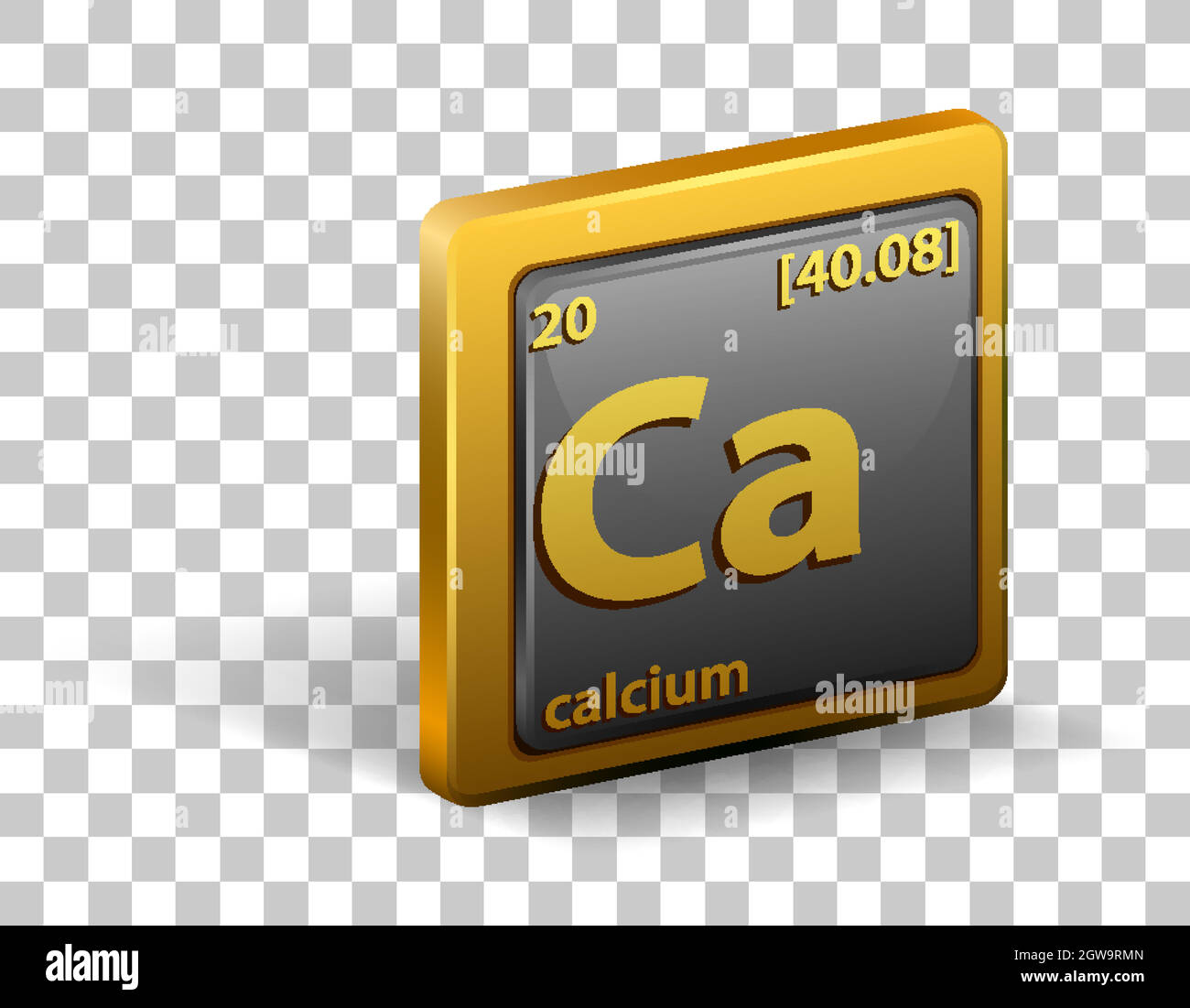 Elemento chimico del calcio. Simbolo chimico con numero atomico e massa  atomica Immagine e Vettoriale - Alamy