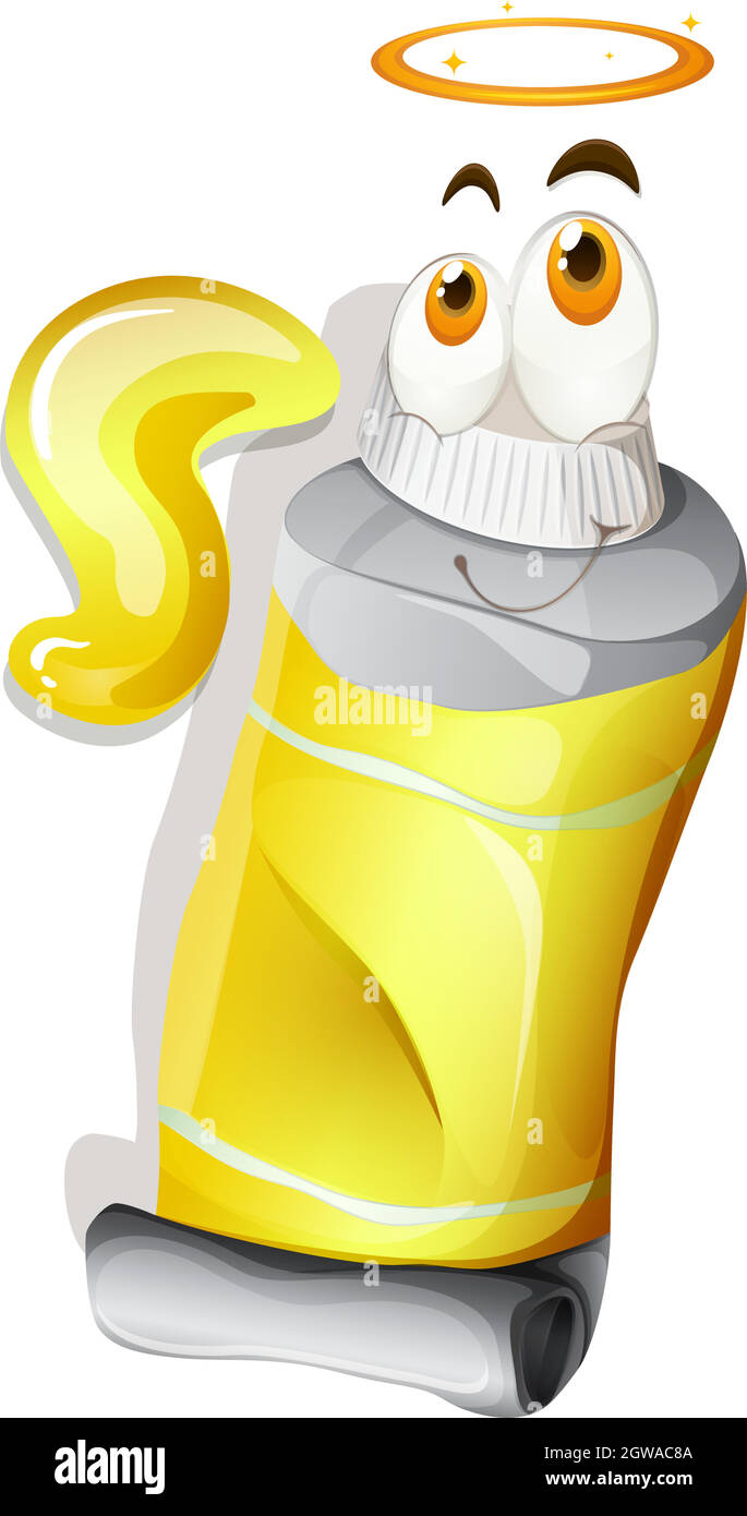 Tubo di colore giallo chiaro Illustrazione Vettoriale