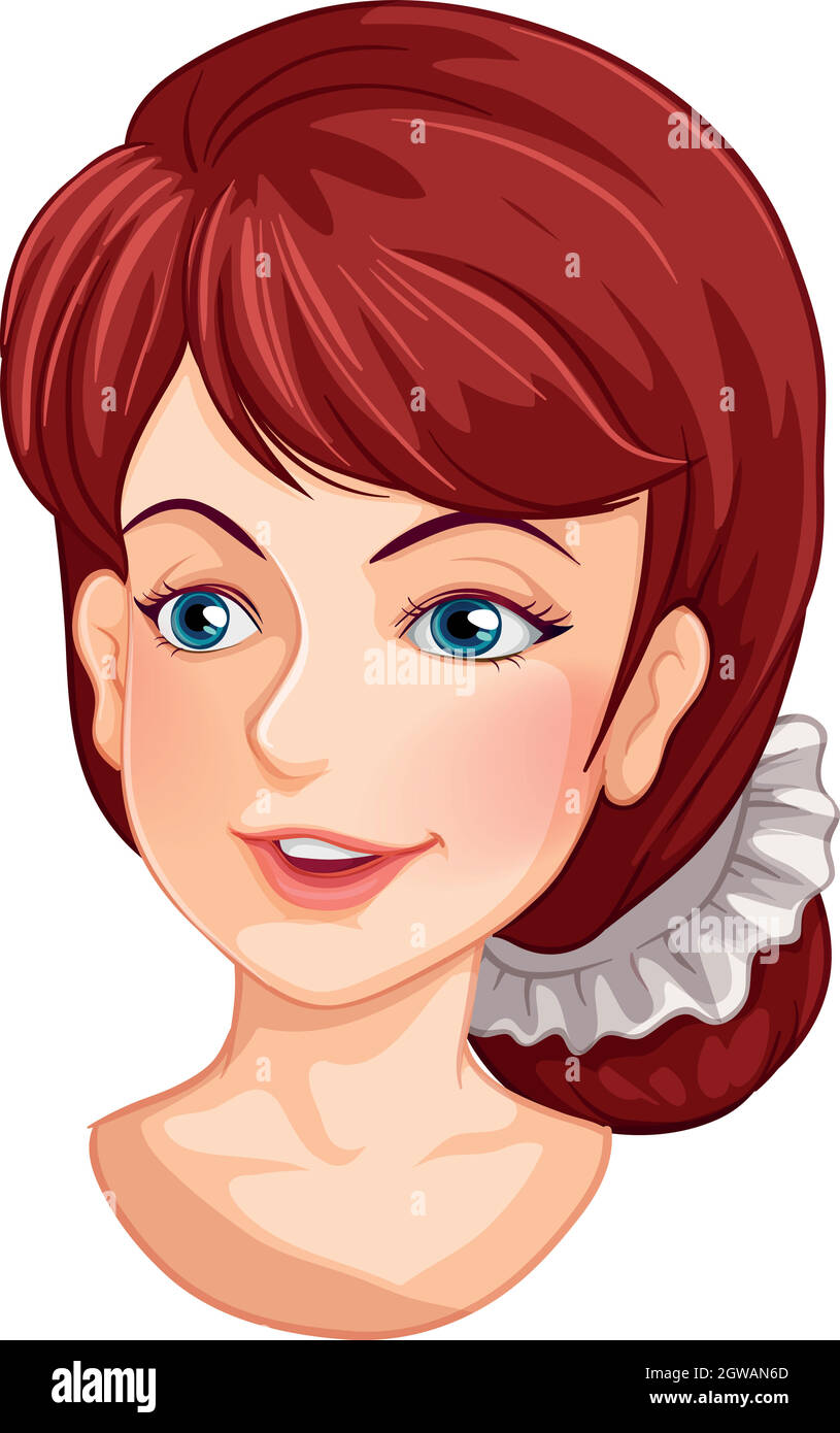 Un volto di una bella donna Illustrazione Vettoriale