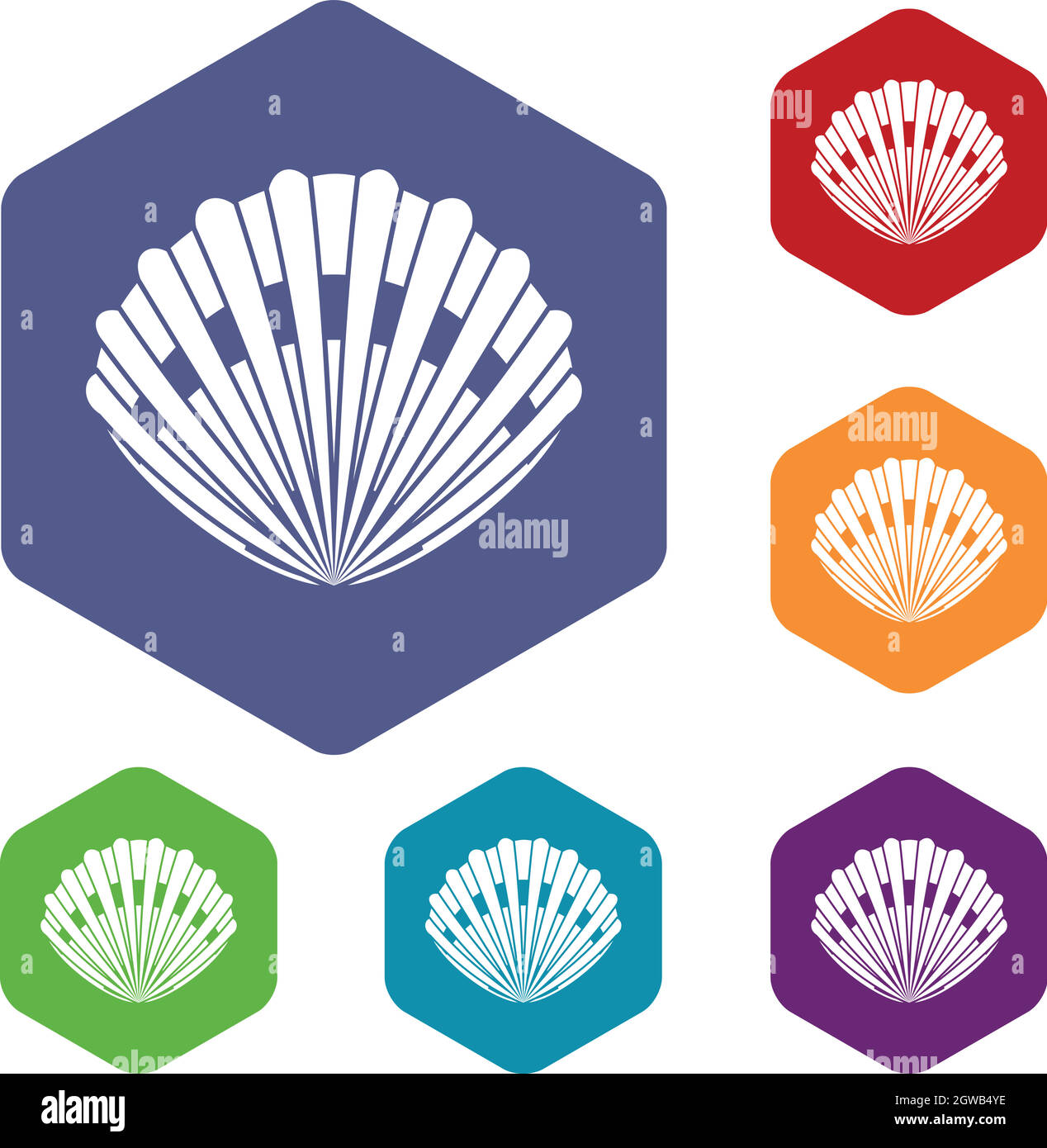 Perla shell set di icone Illustrazione Vettoriale