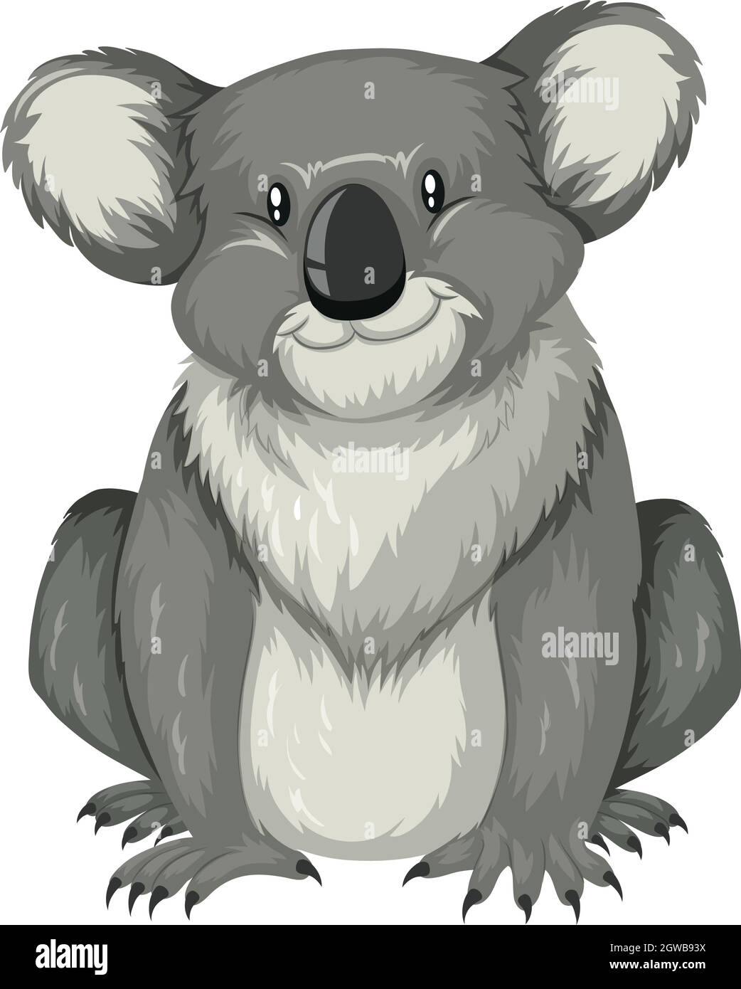 Carino koala seduto da solo Illustrazione Vettoriale