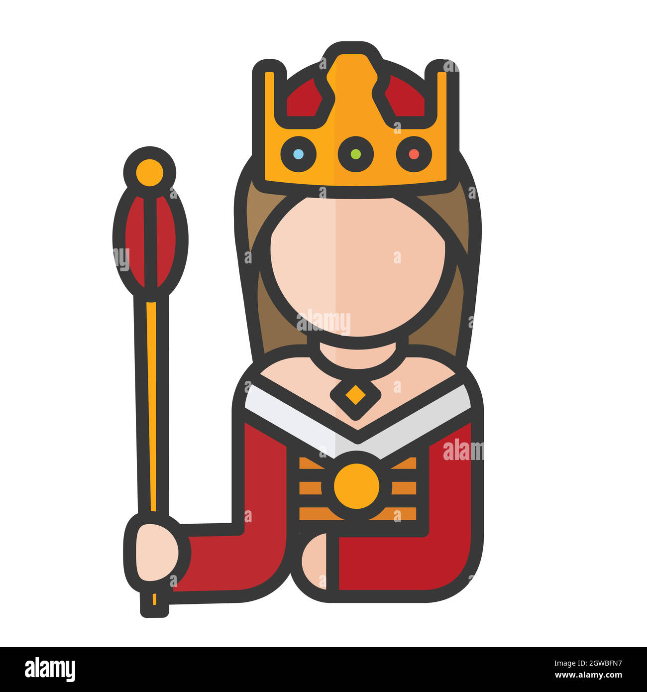 Avatar regina. Utente del profilo, persona. Icona persone. Illustrazione vettoriale Illustrazione Vettoriale