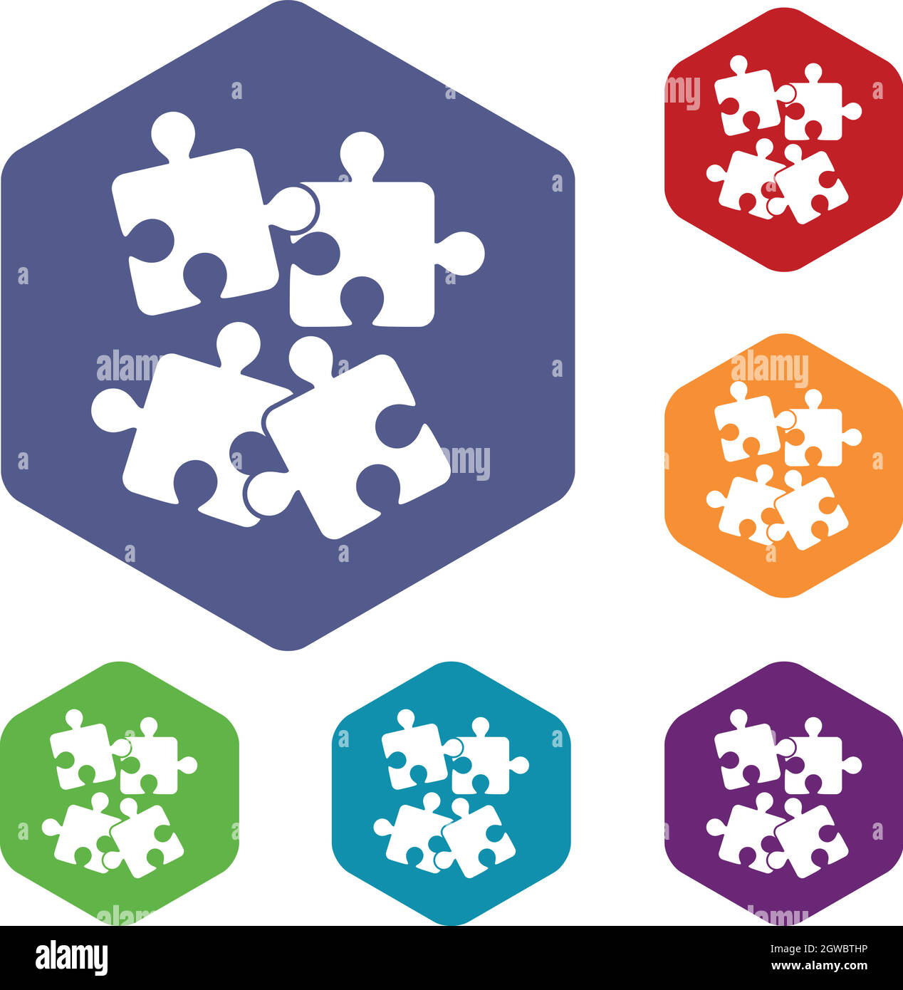 Puzzle set di icone Illustrazione Vettoriale