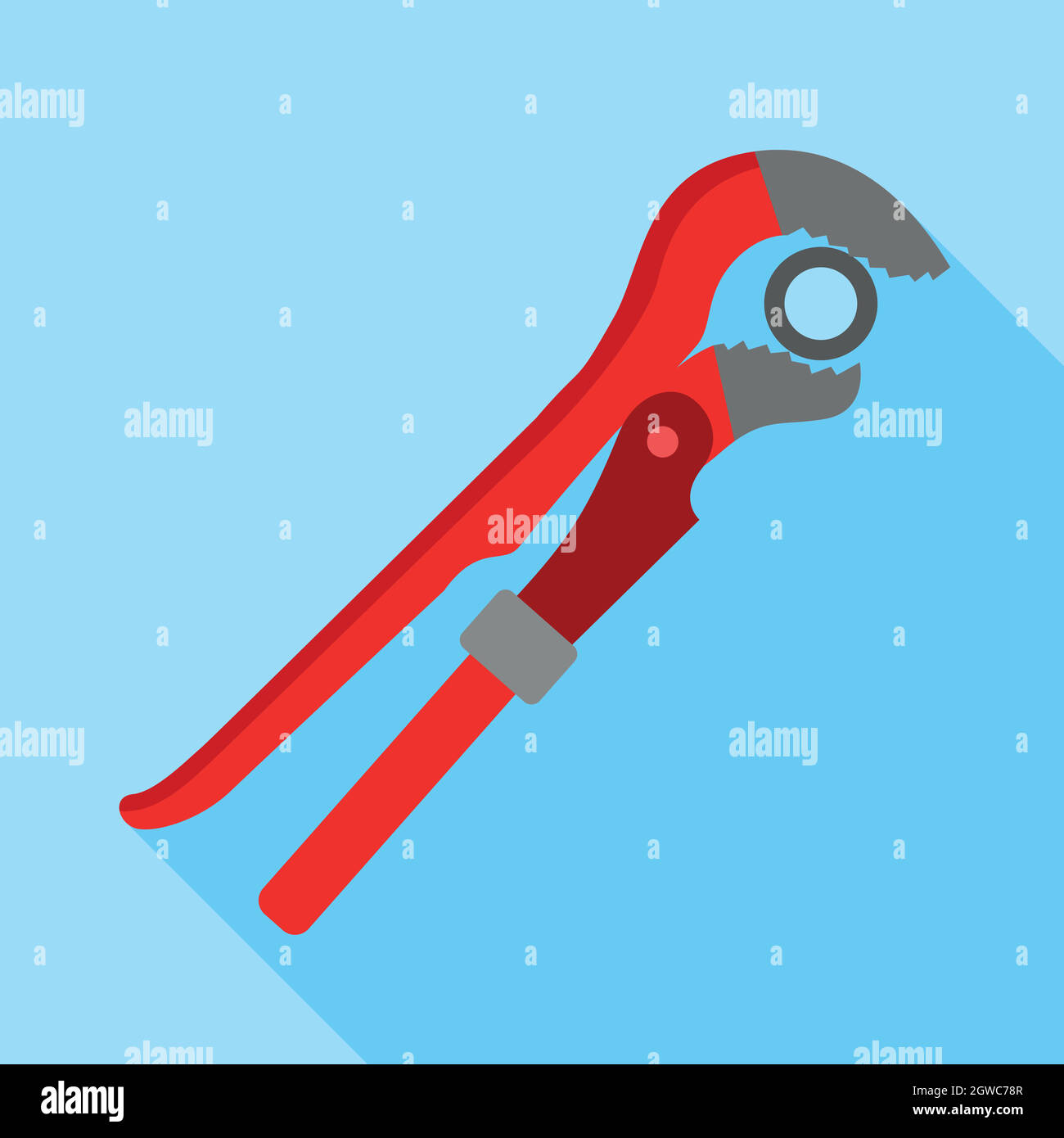 Tubo o Monkey Wrench icona, stile piatto Illustrazione Vettoriale