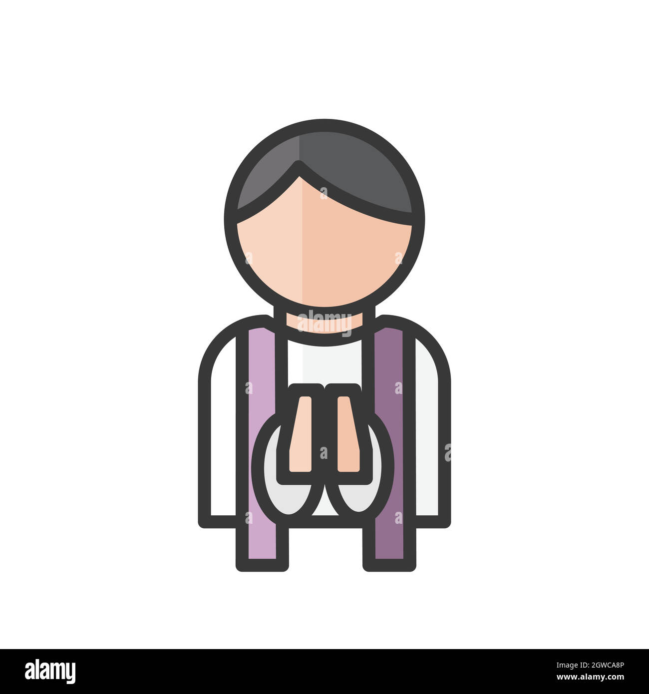 Avatar prete. Popolo religioso. Icona della chiesa cattolica. Utente del profilo, persona. Illustrazione vettoriale Illustrazione Vettoriale