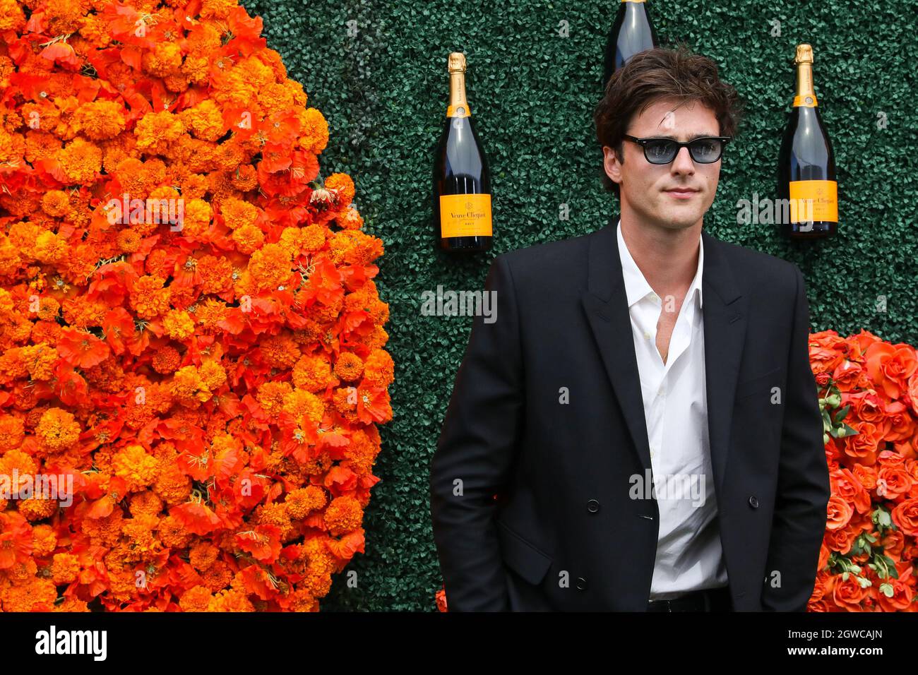 Jacob Elordi arriva al Veuve Clicquot Polo Classic al Will Rogers state Historic Park di Los Angeles, California, il 2 ottobre 2021. (Foto di Conor Duffy/Sipa USA) Foto Stock
