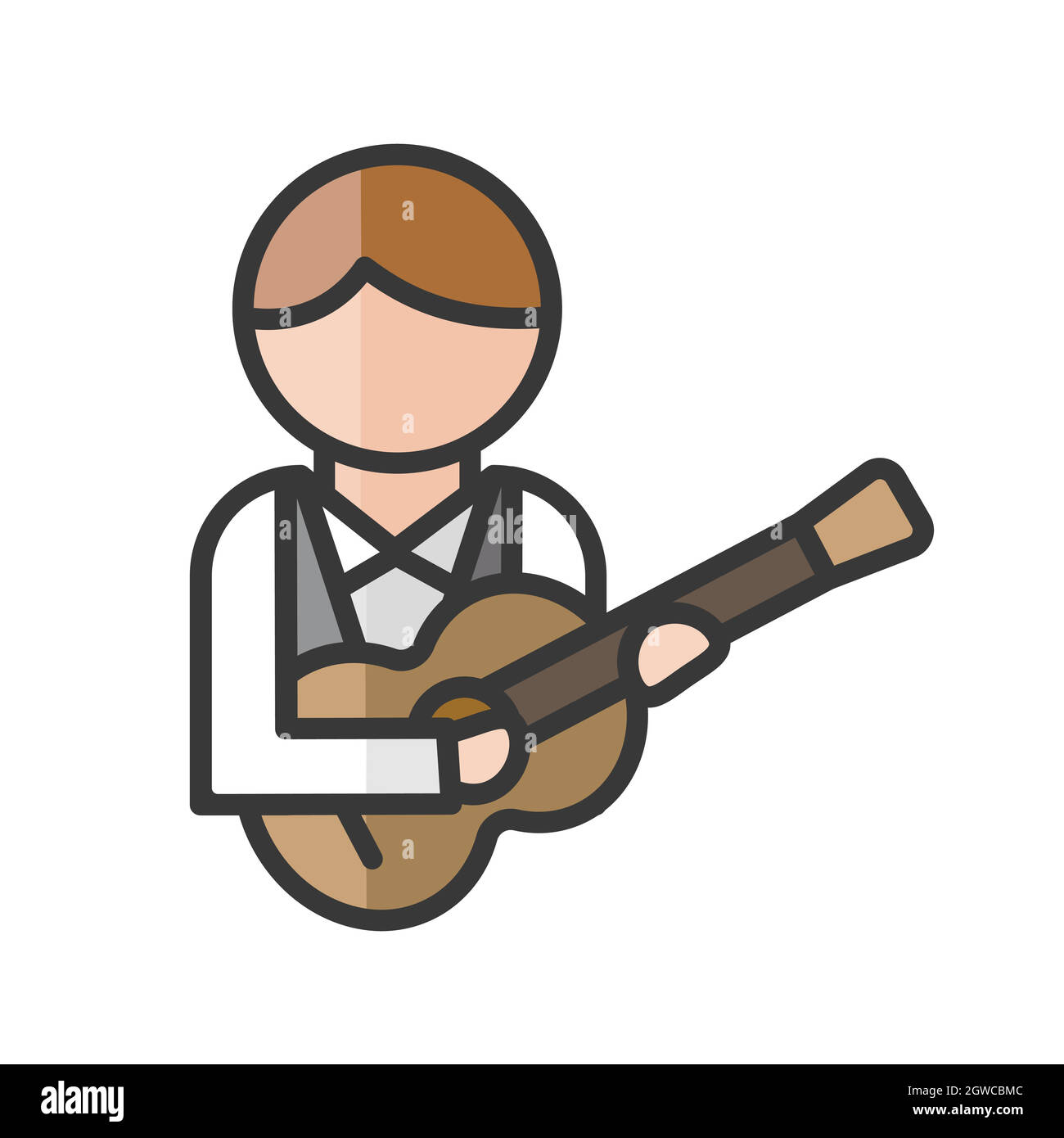 Avatar chitarrista. Musicista. Utente del profilo, persona. Icona persone. Illustrazione vettoriale Illustrazione Vettoriale