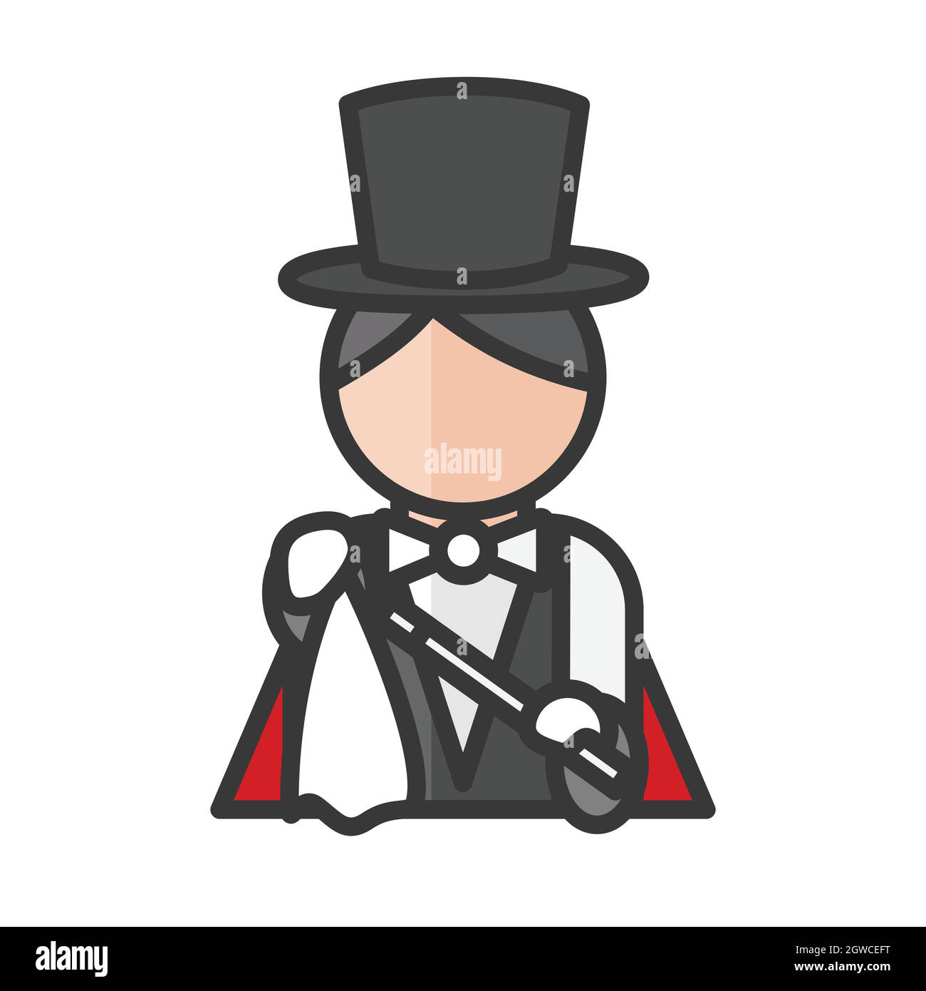 Avatar mago. Uomo illusionista. Utente del profilo, persona. Icona persone. Illustrazione vettoriale Illustrazione Vettoriale