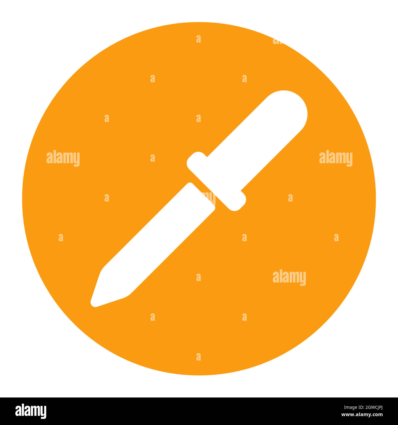 Icona del glifo bianco del vettore contagocce. Segnale medico Illustrazione Vettoriale