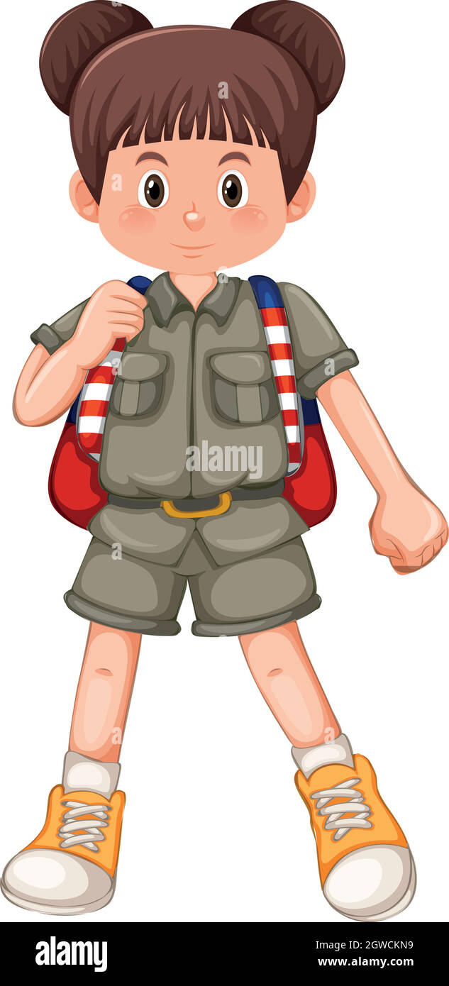 Un personaggio scout ragazza Illustrazione Vettoriale