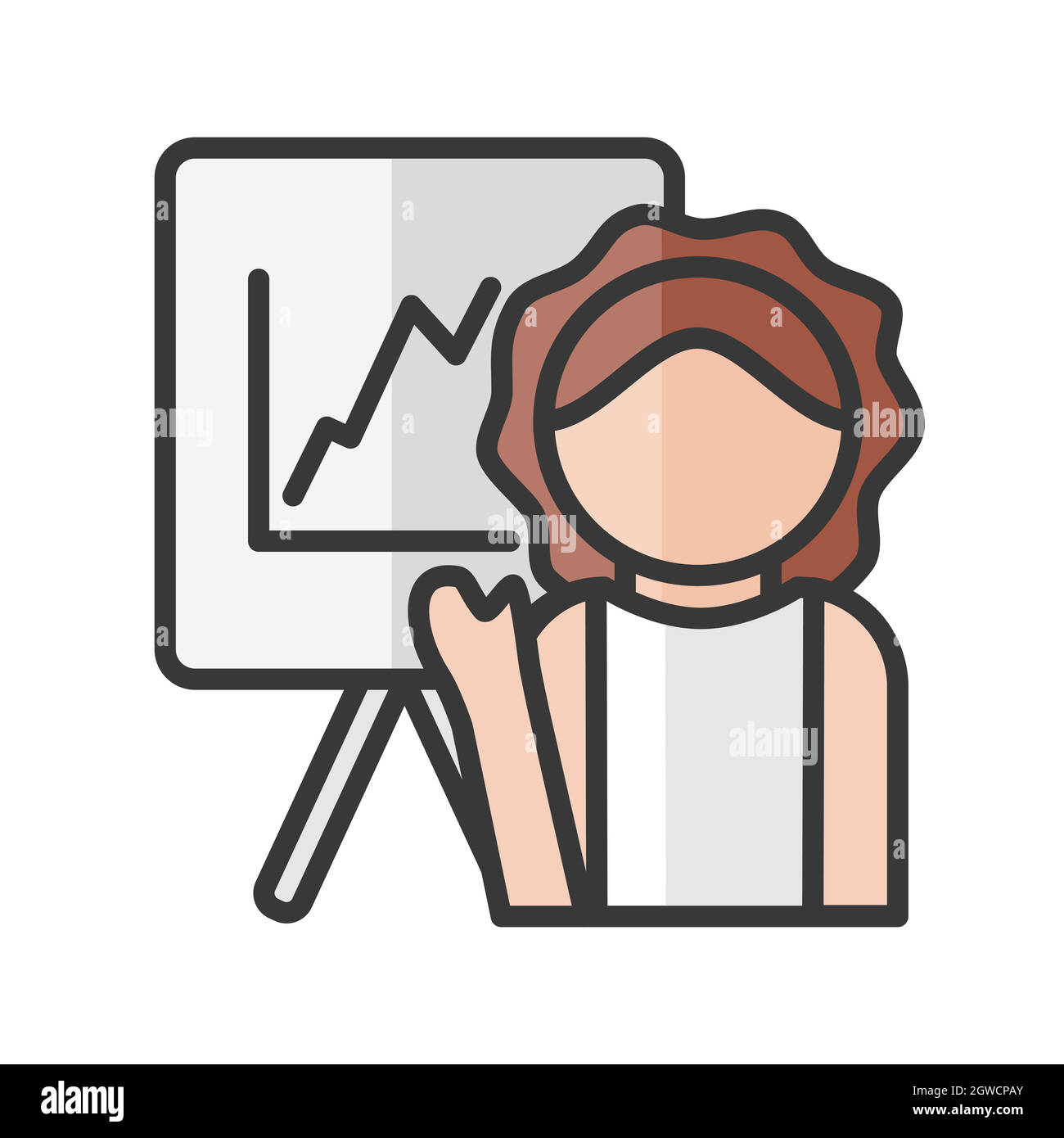 Avatar economista femminile. Personaggio Bussinesswoman. Utente del profilo, persona. Icona persone. Illustrazione vettoriale Illustrazione Vettoriale