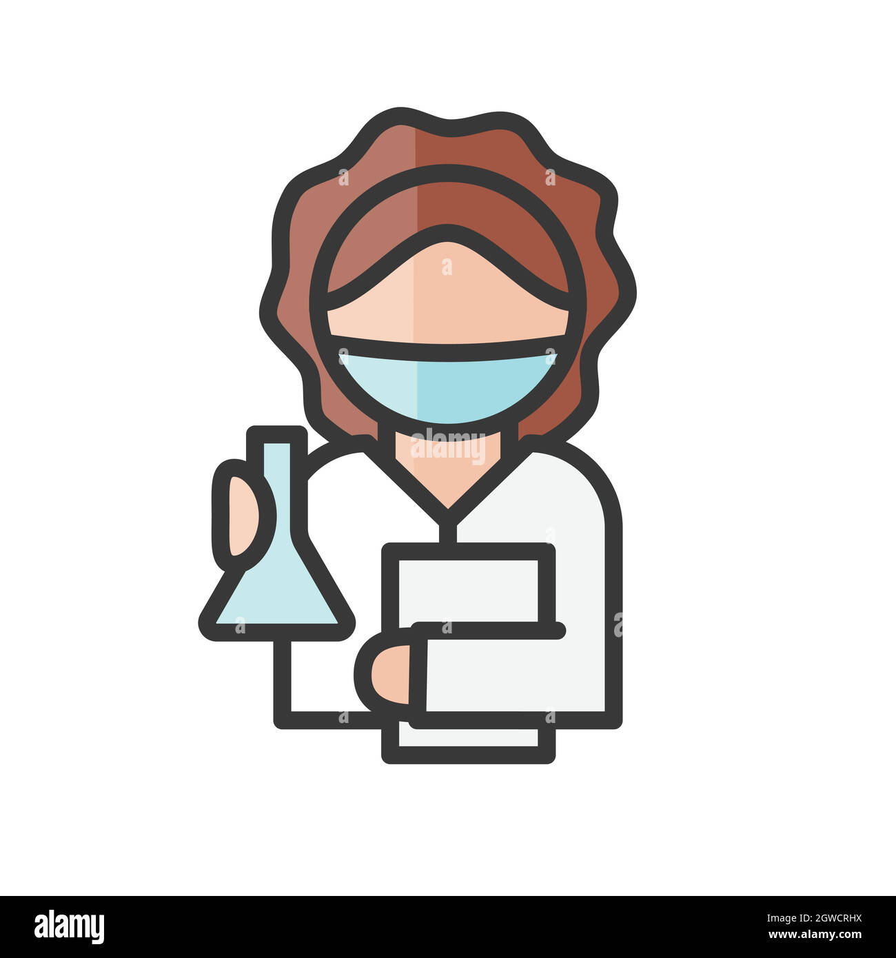 Avatar donna chimica. Persone chimiche. Icona utente, persona, persone del profilo. Illustrazione vettoriale Illustrazione Vettoriale