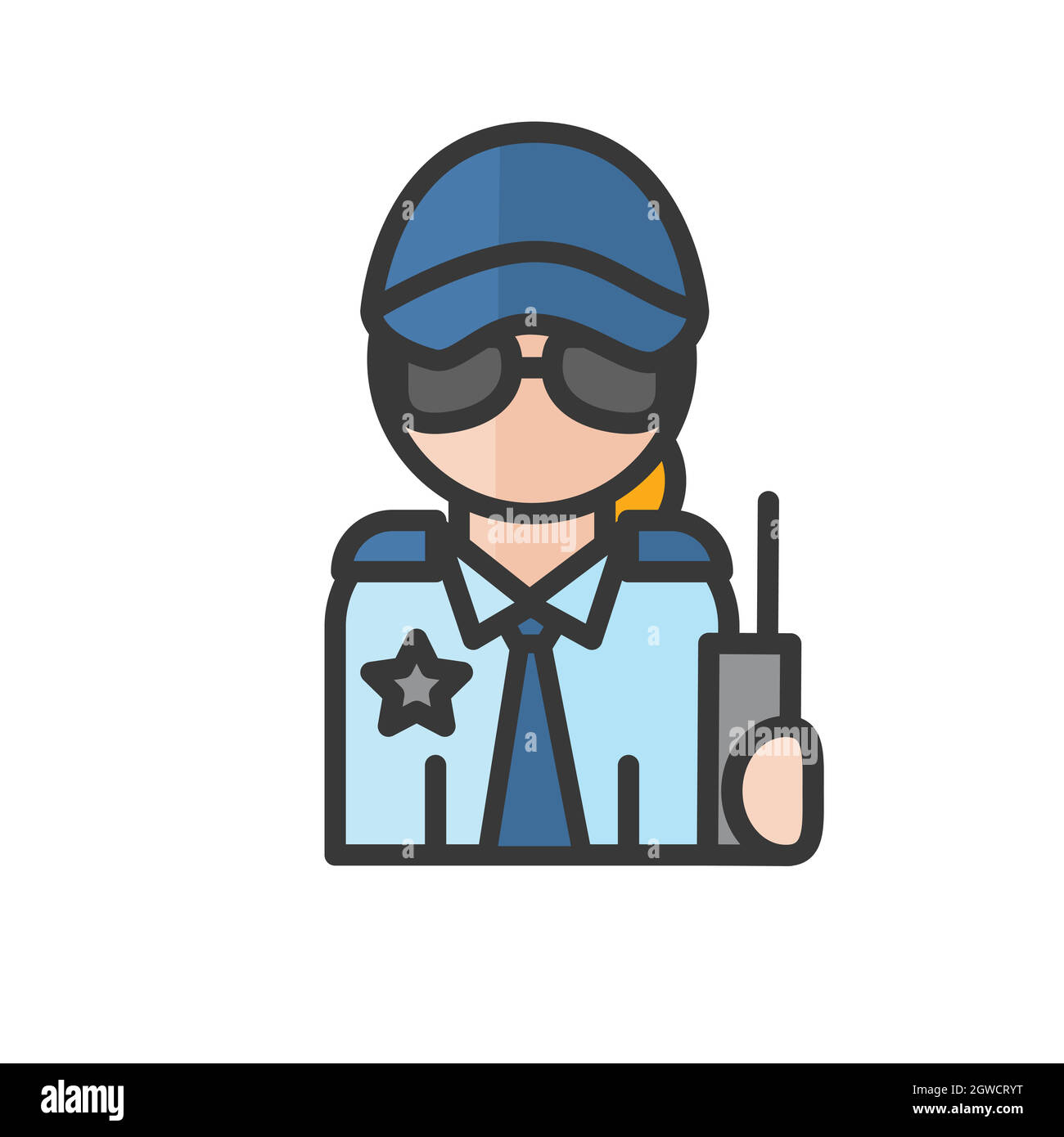 Avatar di salvaguardia femminile. Donna che lavora. Utente del profilo, persona. Icona persone. Illustrazione vettoriale Illustrazione Vettoriale