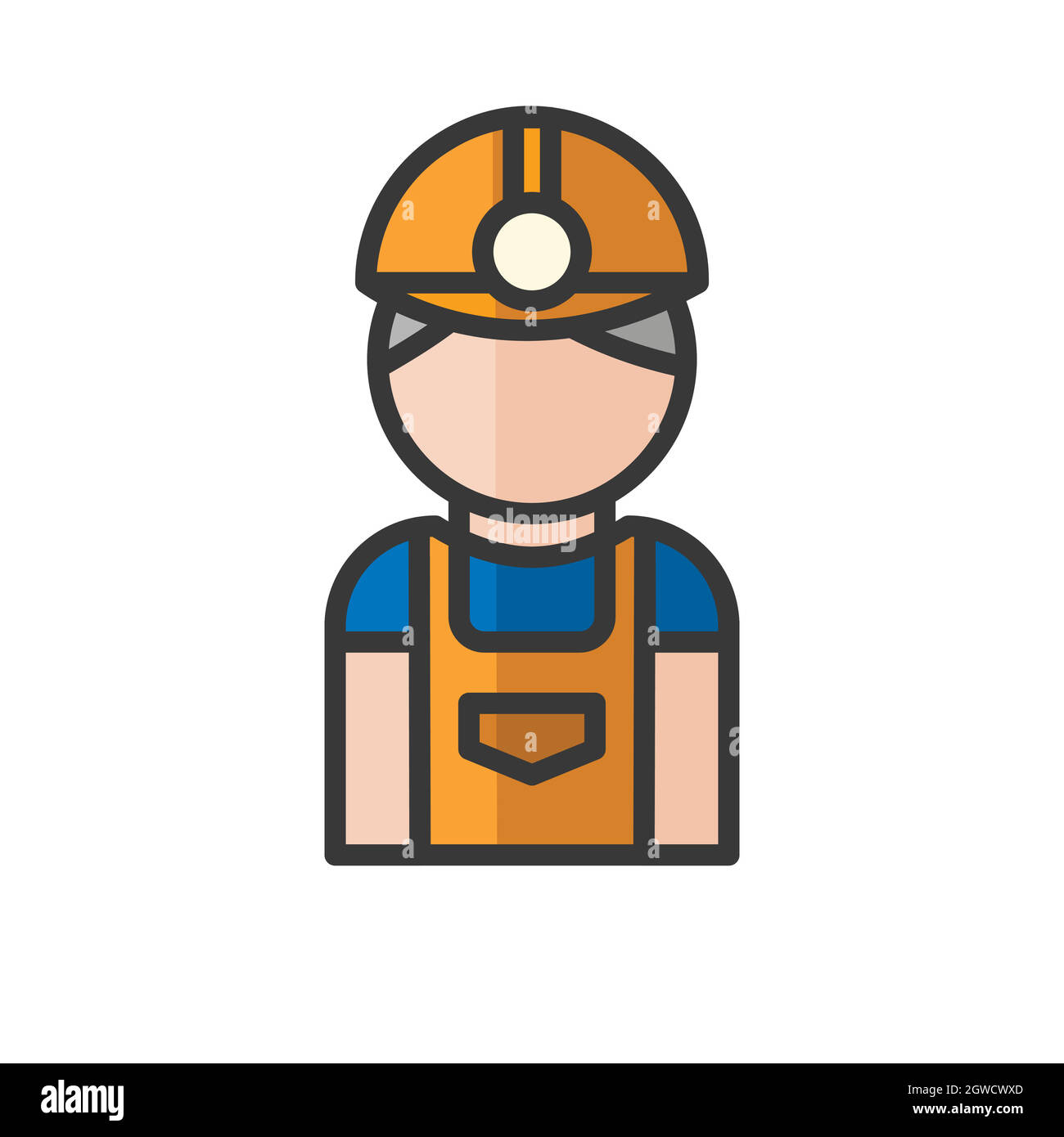 Avatar minatore. Uomo di lavoro. Utente del profilo, persona. Icona persone. Illustrazione vettoriale Illustrazione Vettoriale