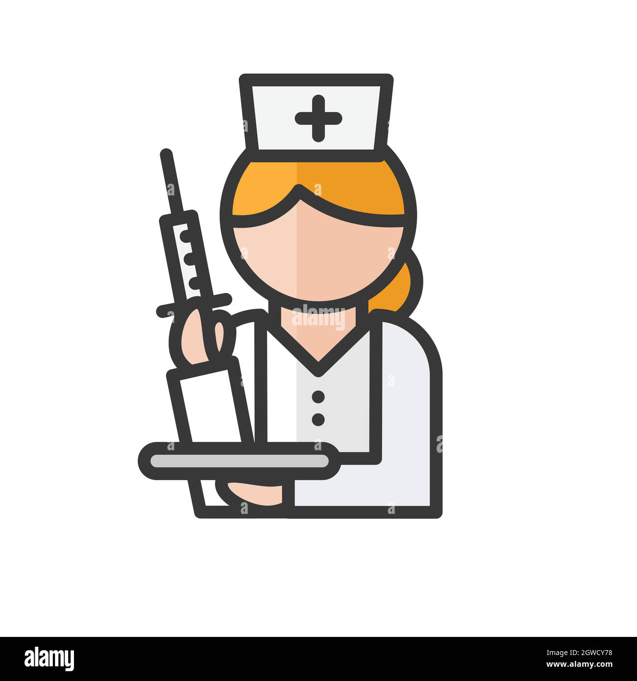 Avatar infermiera femminile. Donna operaia. Utente del profilo, persona. Icona persone. Illustrazione vettoriale Illustrazione Vettoriale