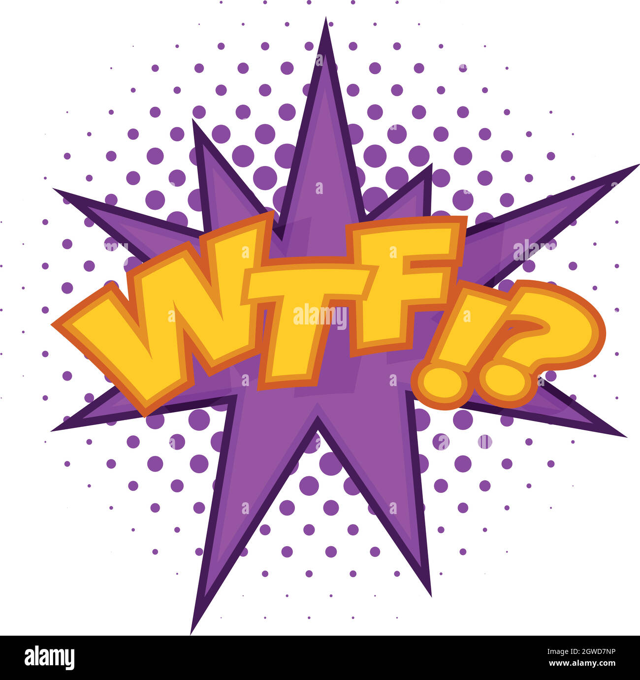 WTF lettering aggressiva icona abbreviazione Illustrazione Vettoriale