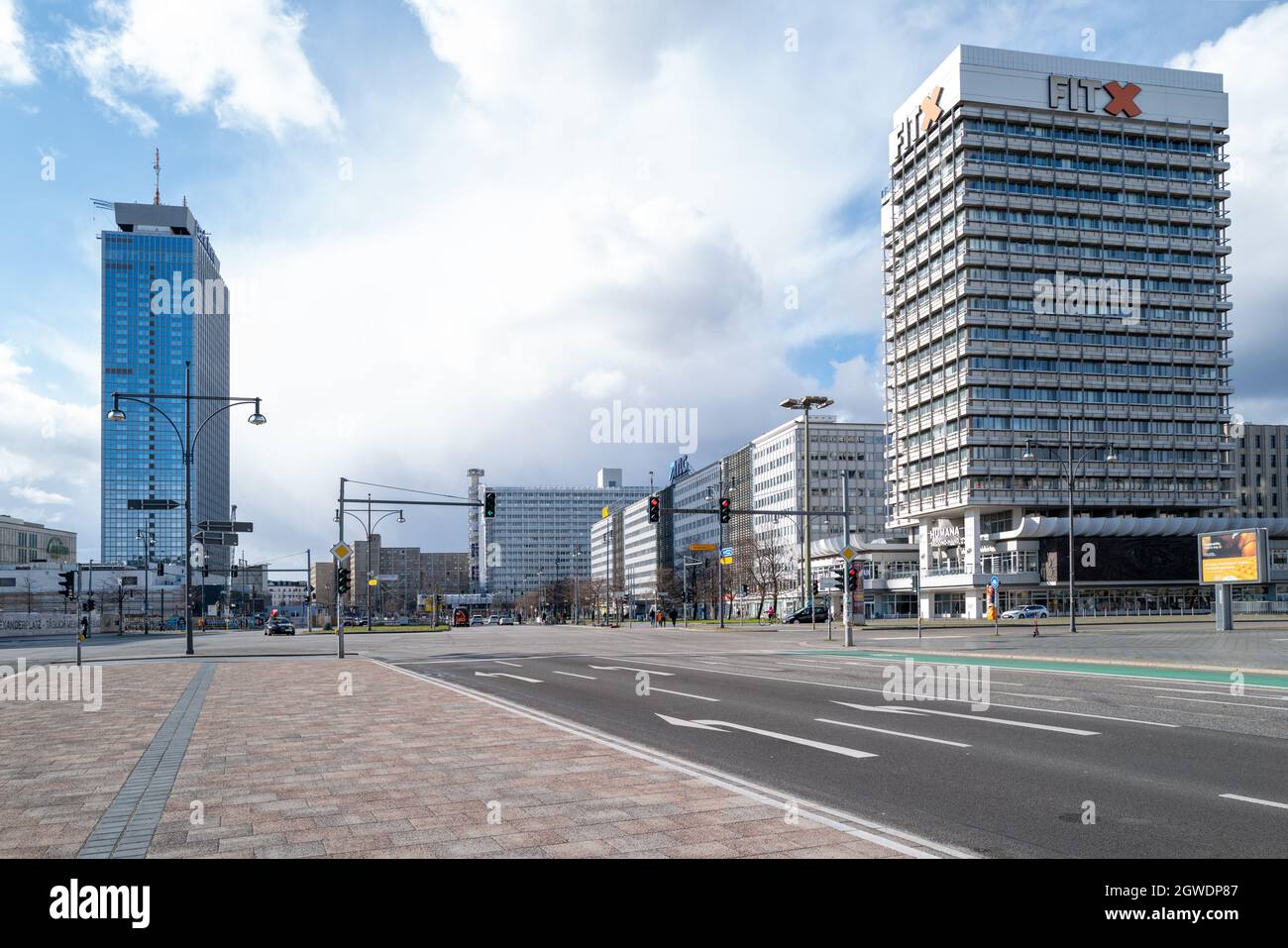 Alexanderplatz di Berlino, Germania Foto Stock