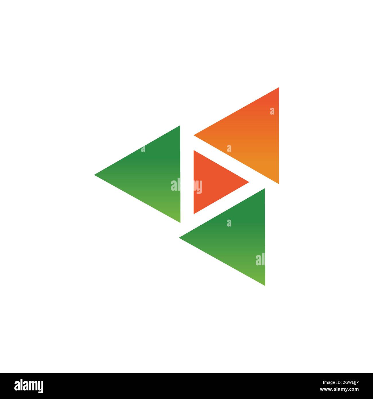 triangle play elegante logo icona flat vettore concetto grafico design Illustrazione Vettoriale