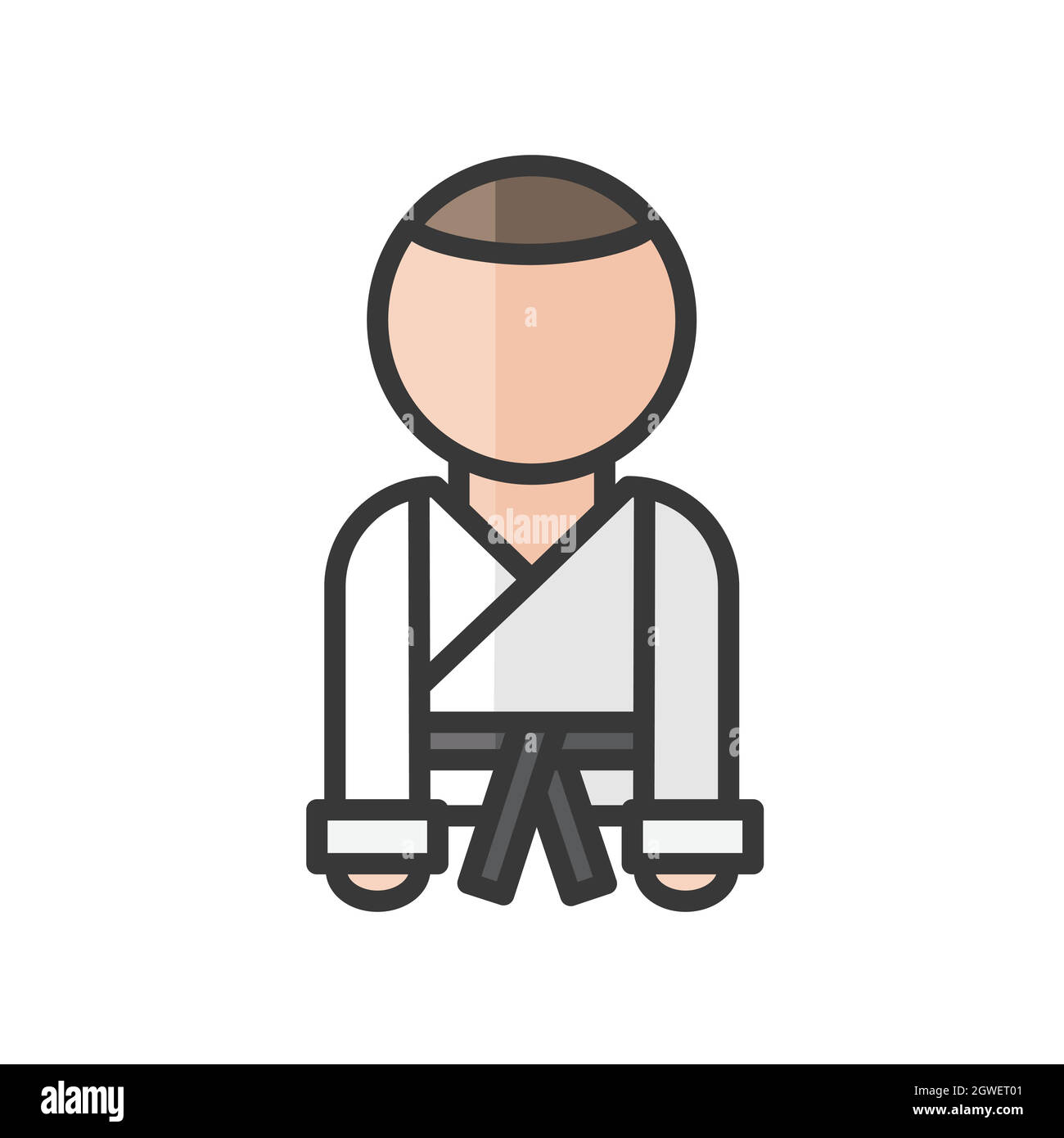 Avatar carateka. Karate uomo in un kimono. Utente del profilo, persona. Icona persone. Illustrazione vettoriale Illustrazione Vettoriale