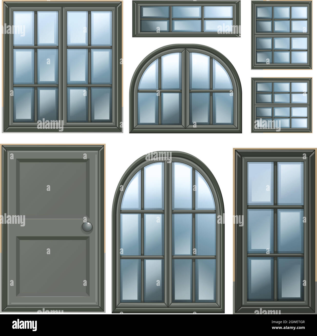 Finestre di design diverso Illustrazione Vettoriale