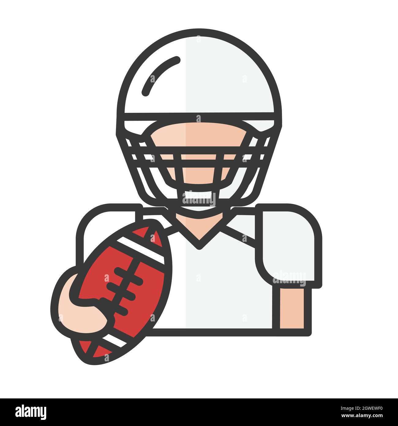 Avatar giocatore di calcio americano. Uomo che gioca un personaggio sportivo. Utente del profilo, persona. Icona persone. Illustrazione vettoriale Illustrazione Vettoriale