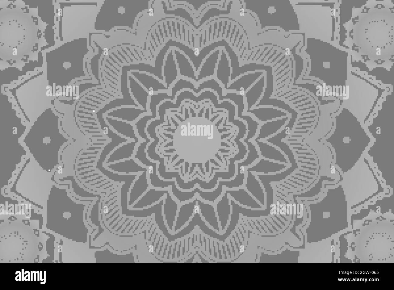 Motivi Mandala su sfondo grigio Illustrazione Vettoriale