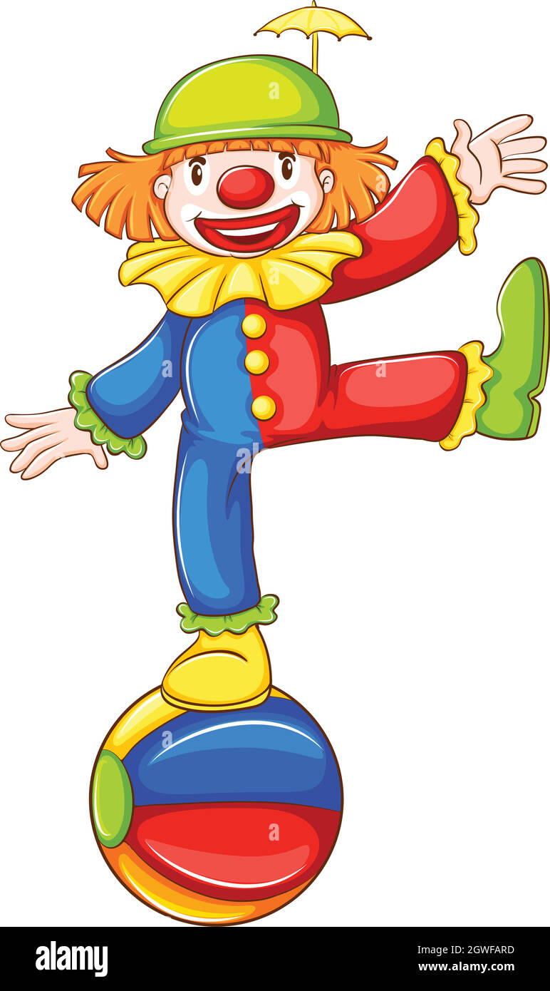 Uno schizzo colorato di un clown Illustrazione Vettoriale