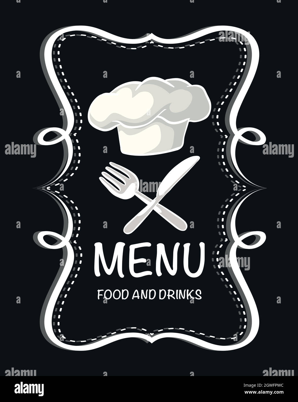 Cartello menu cibo e bevande Illustrazione Vettoriale