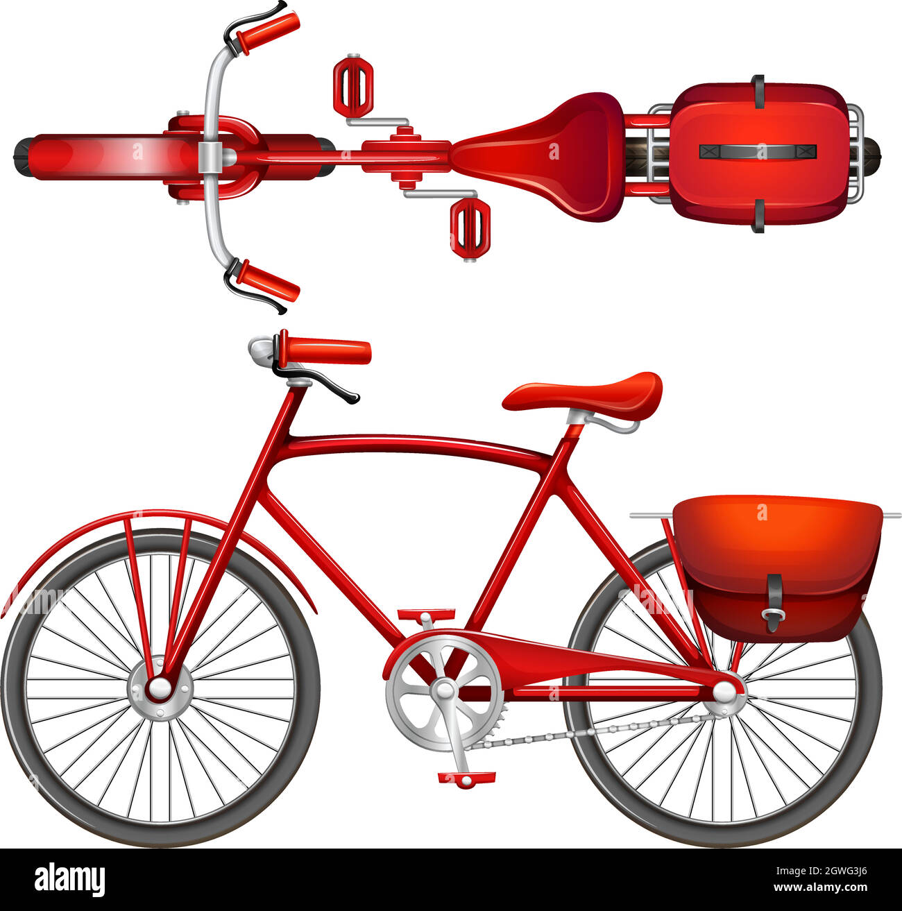 Una bicicletta rossa Illustrazione Vettoriale