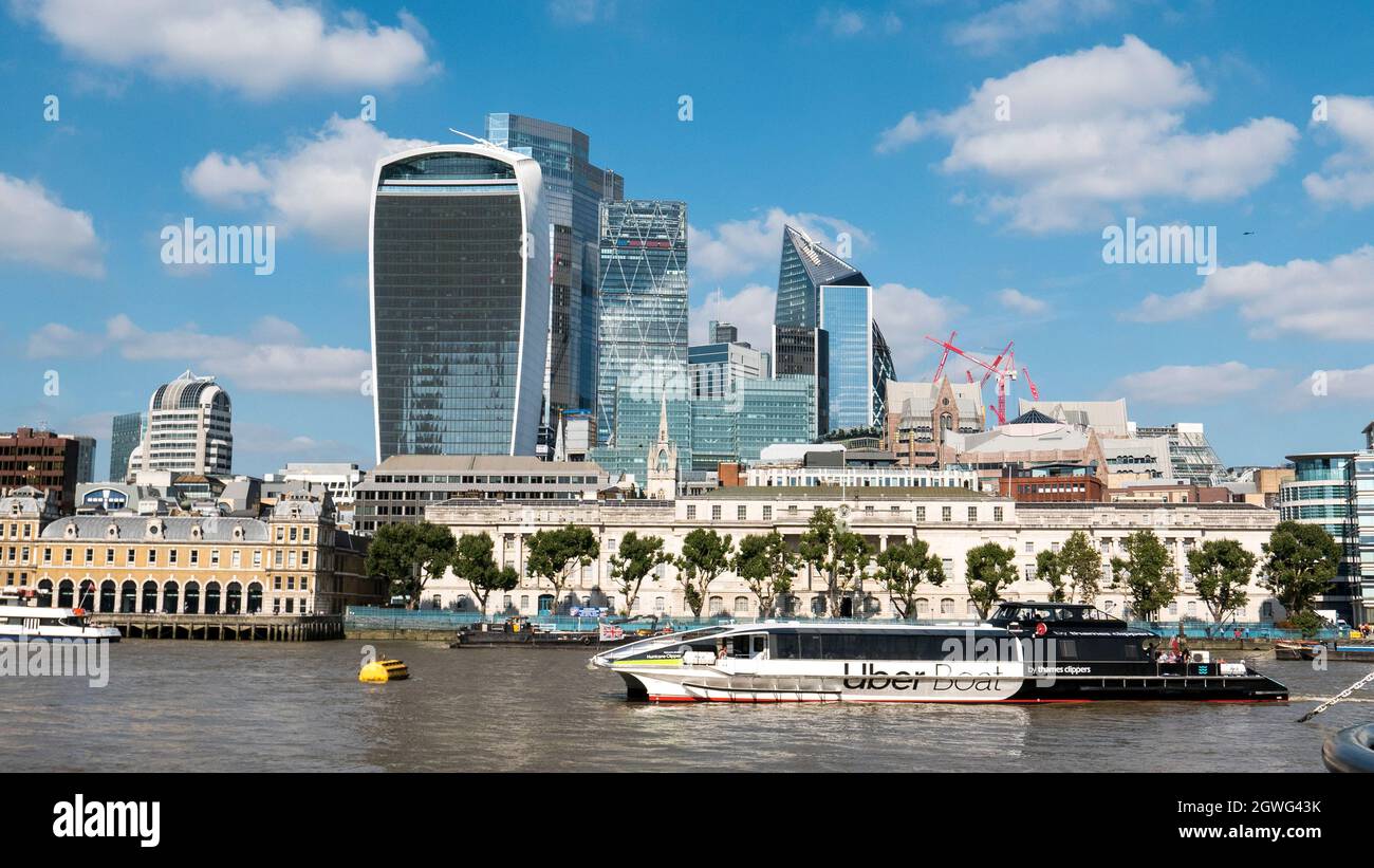 Città di Londra e il Tamigi Foto Stock