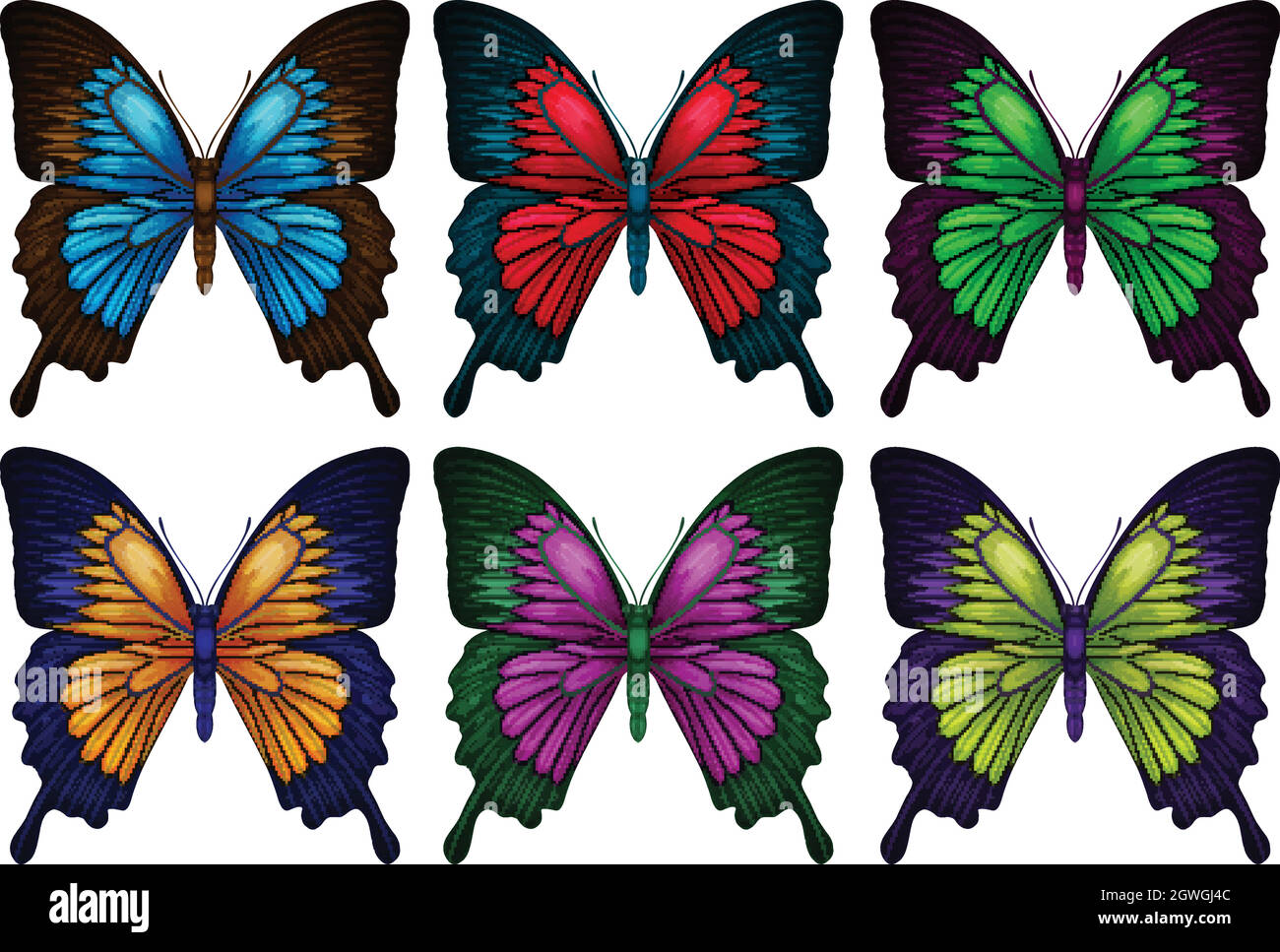 Coloratissime farfalle Illustrazione Vettoriale