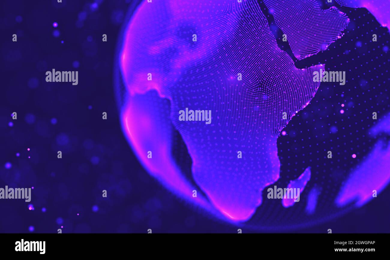 Sfondo galassico ultra violetto. Spazio sfondo illustrazione universo con Nebula. 2018 background di tecnologia viola. Concetto di intelligenza artificiale Foto Stock