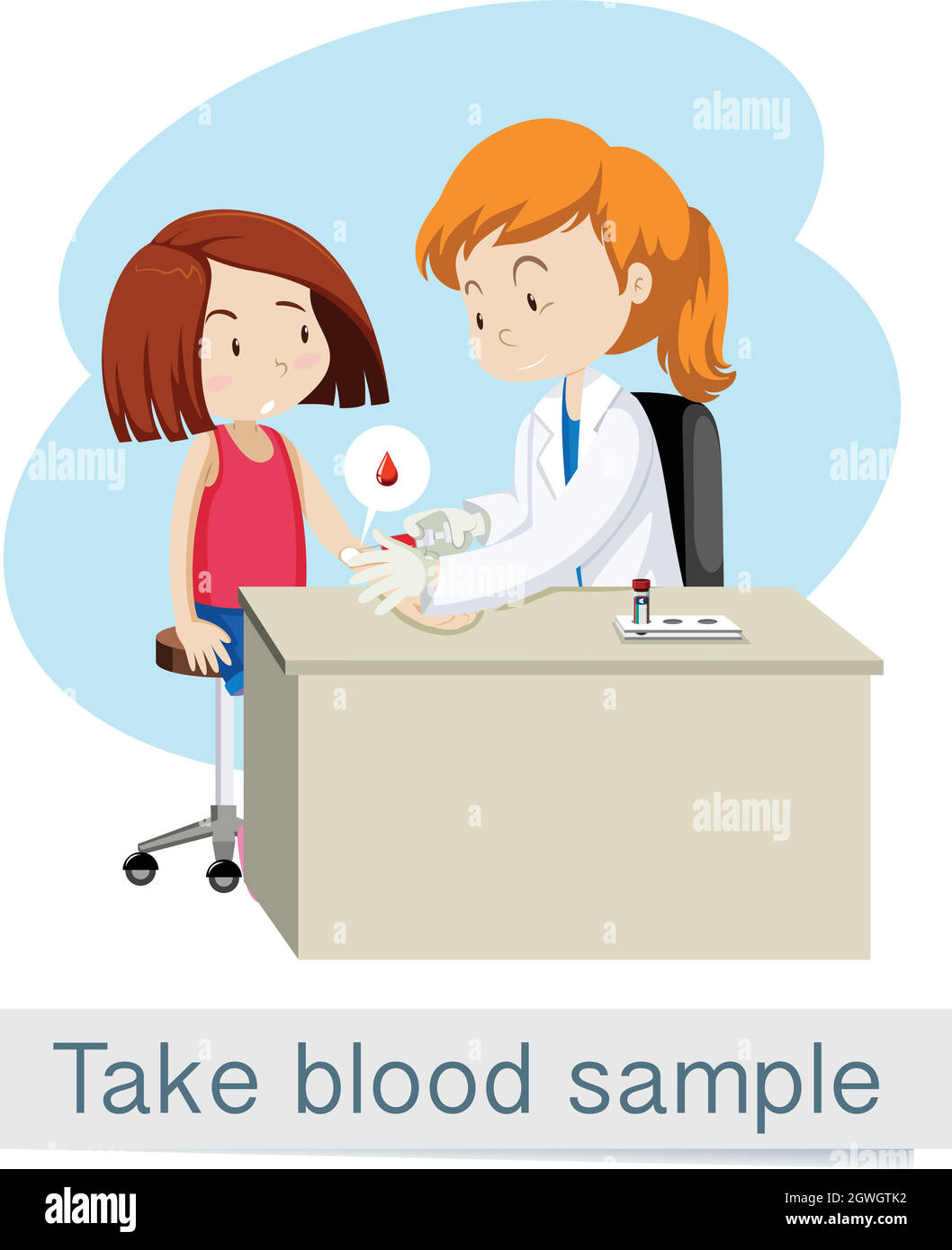 Vettore medico di prelievo del campione di sangue Illustrazione Vettoriale