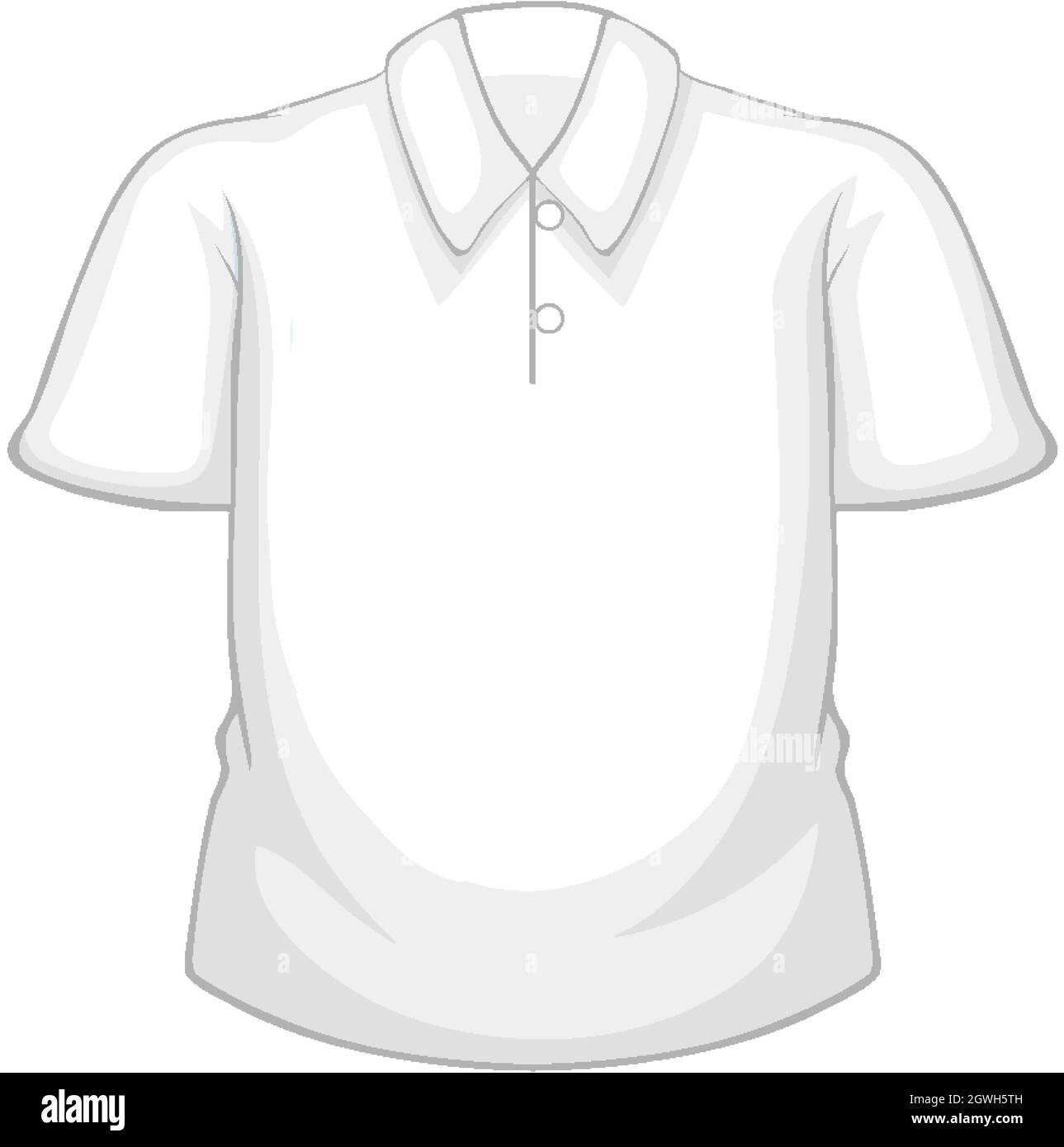 Camicia bianca bianca bianca bianca isolata su sfondo trasparente Illustrazione Vettoriale