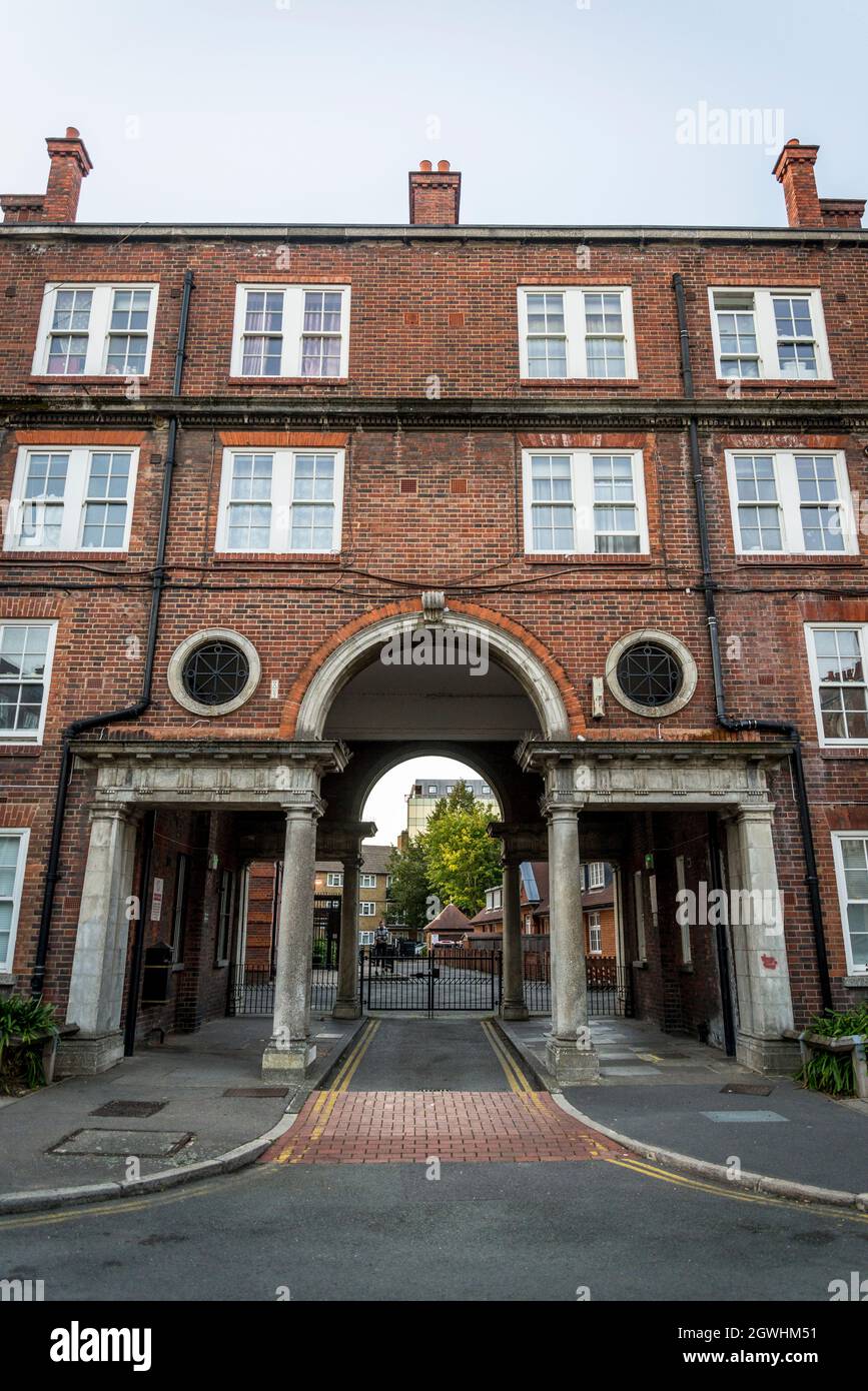 Peabody Estate edilizia sociale, Hammersmith, Londra, Inghilterra, Regno Unito Foto Stock