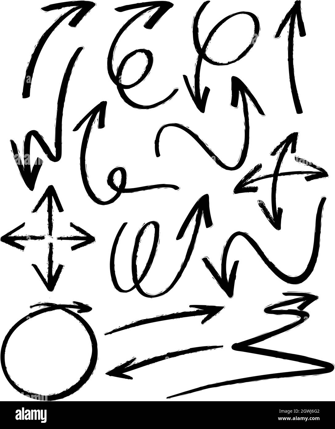 Doodles disegno per frecce Illustrazione Vettoriale