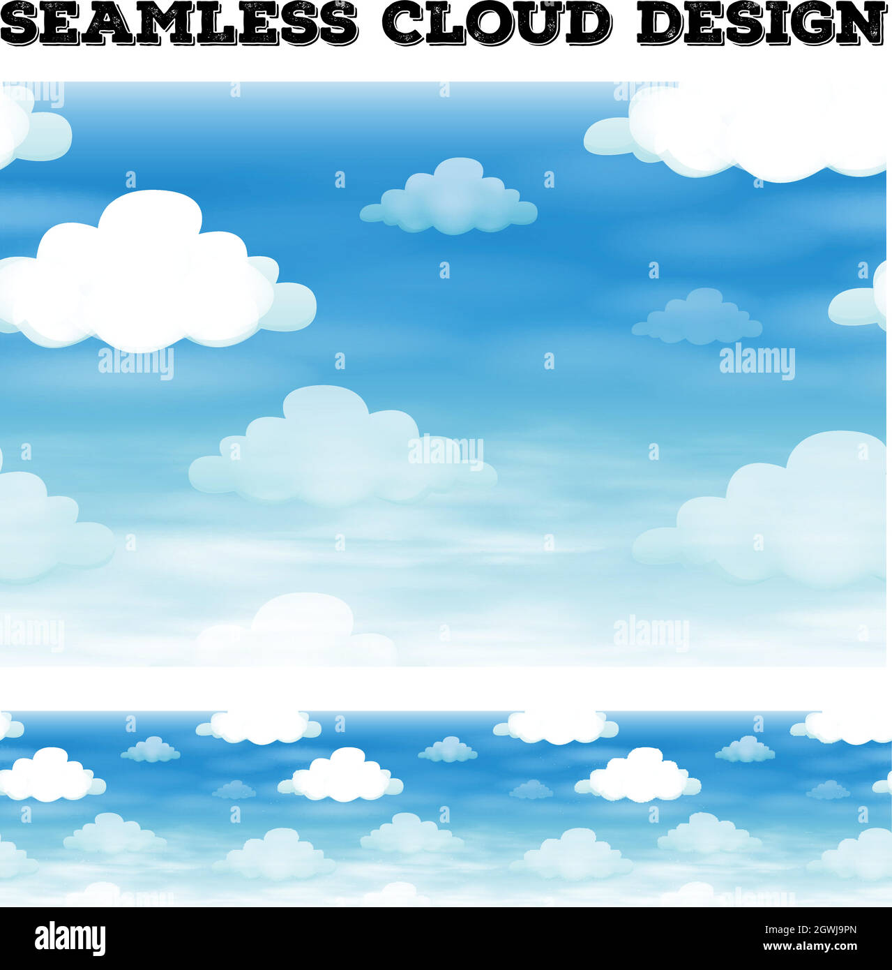 Nuvola senza giunture sul cielo blu Illustrazione Vettoriale