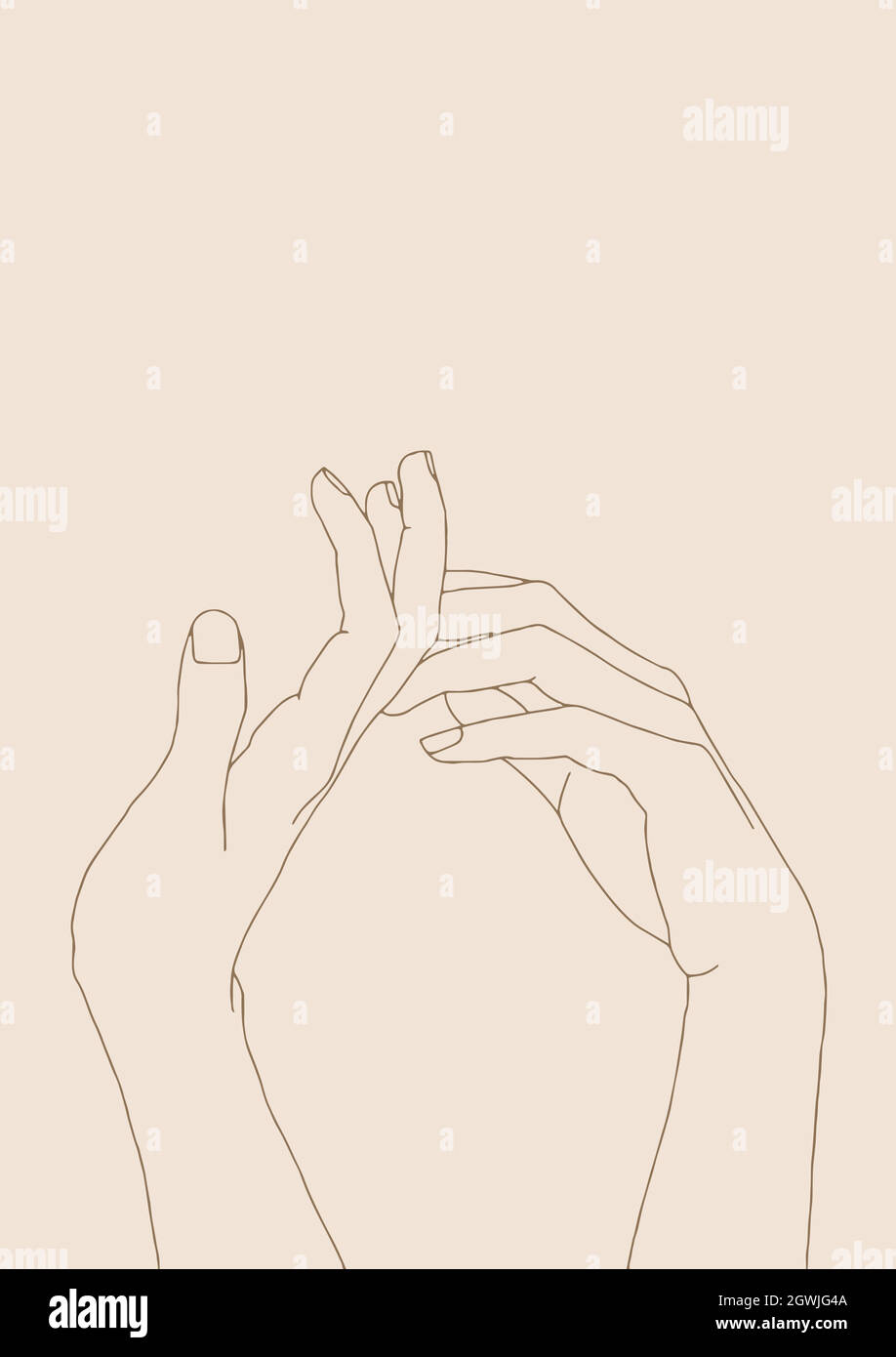 Illustrazione delle mani su sfondo beige Illustrazione Vettoriale