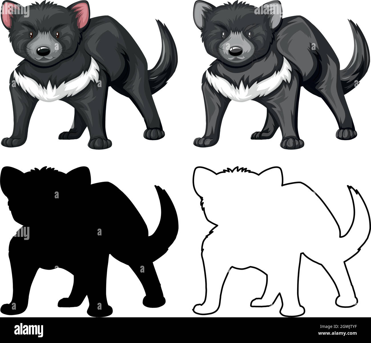 Insieme del diavolo della tasmania Illustrazione Vettoriale