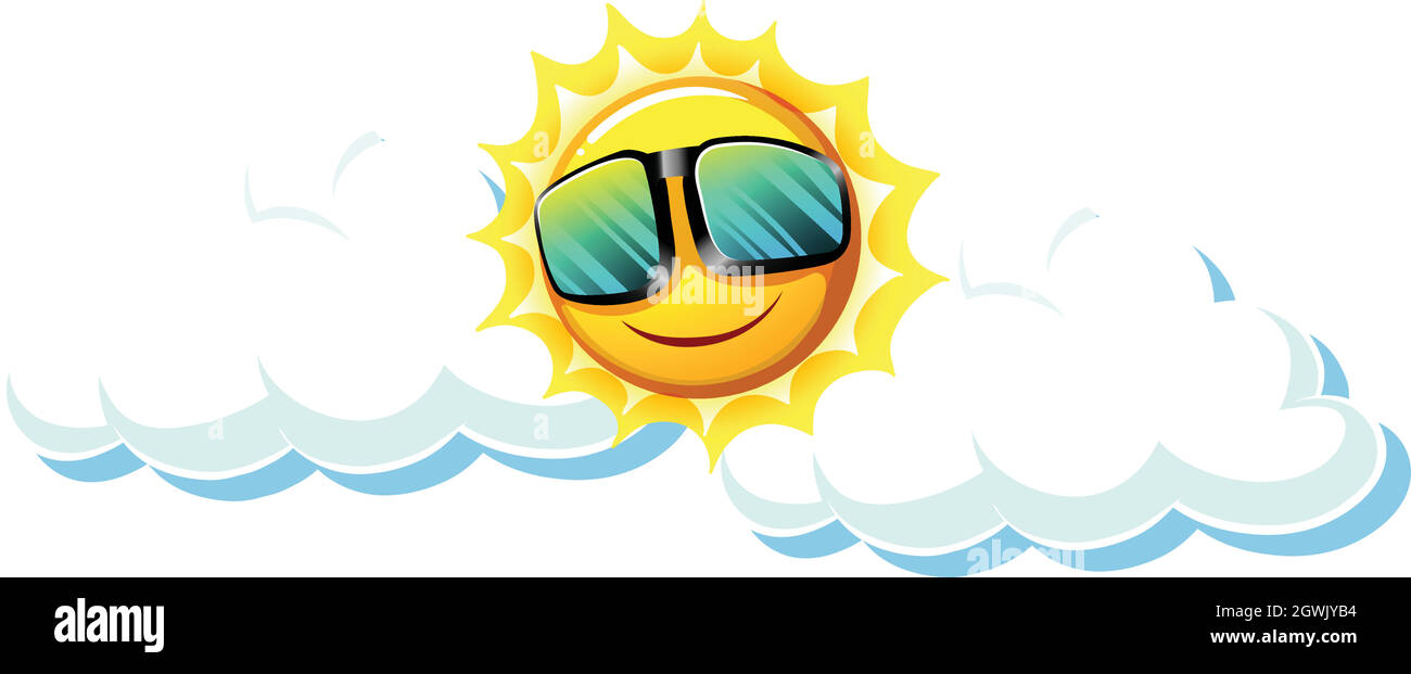 Divertimento al sole con occhiali da sole Illustrazione Vettoriale