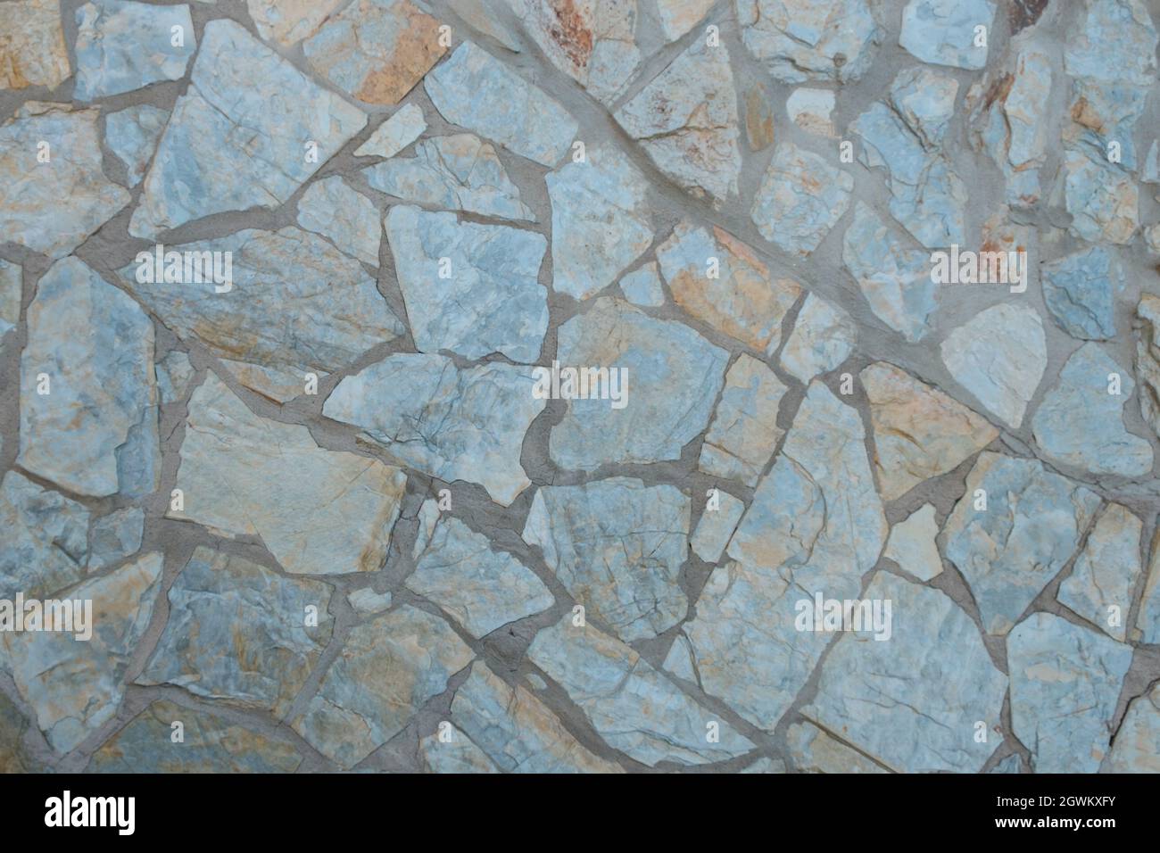 parete in pietra naturale, motivo in pietra grigia Foto Stock