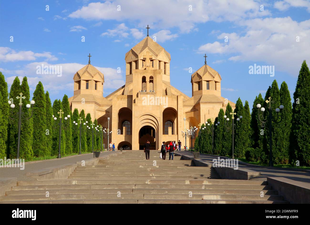 San Gregorio la Cattedrale dell'Illuminatore o la Cattedrale di Yerevan nel distretto di Kentron, Yerevan, Armenia Foto Stock