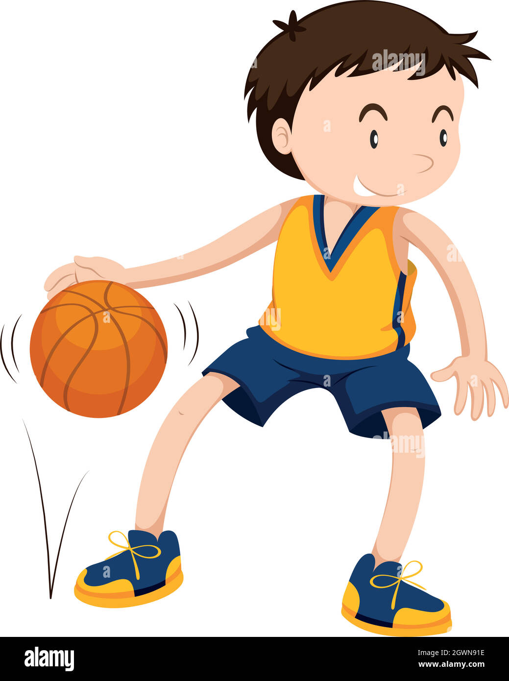 Atleta maschile che gioca a basket Illustrazione Vettoriale