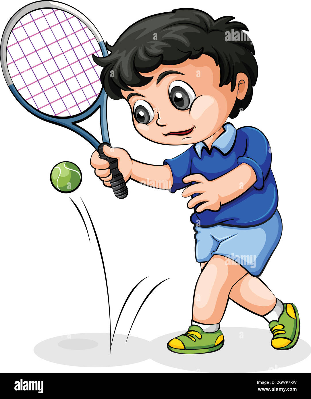 Un giocatore di tennis asiatico Illustrazione Vettoriale