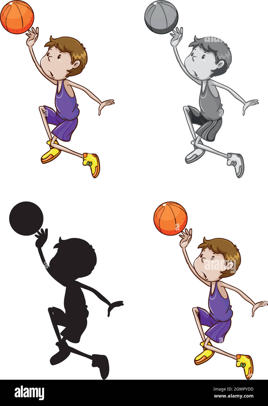 Set di atleti di basket Illustrazione Vettoriale