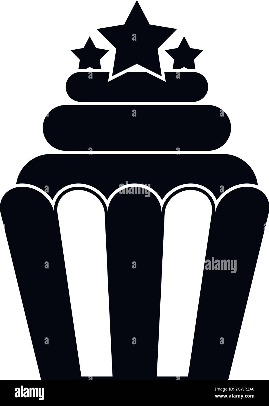 Icona di popcorn , stile semplice Illustrazione Vettoriale