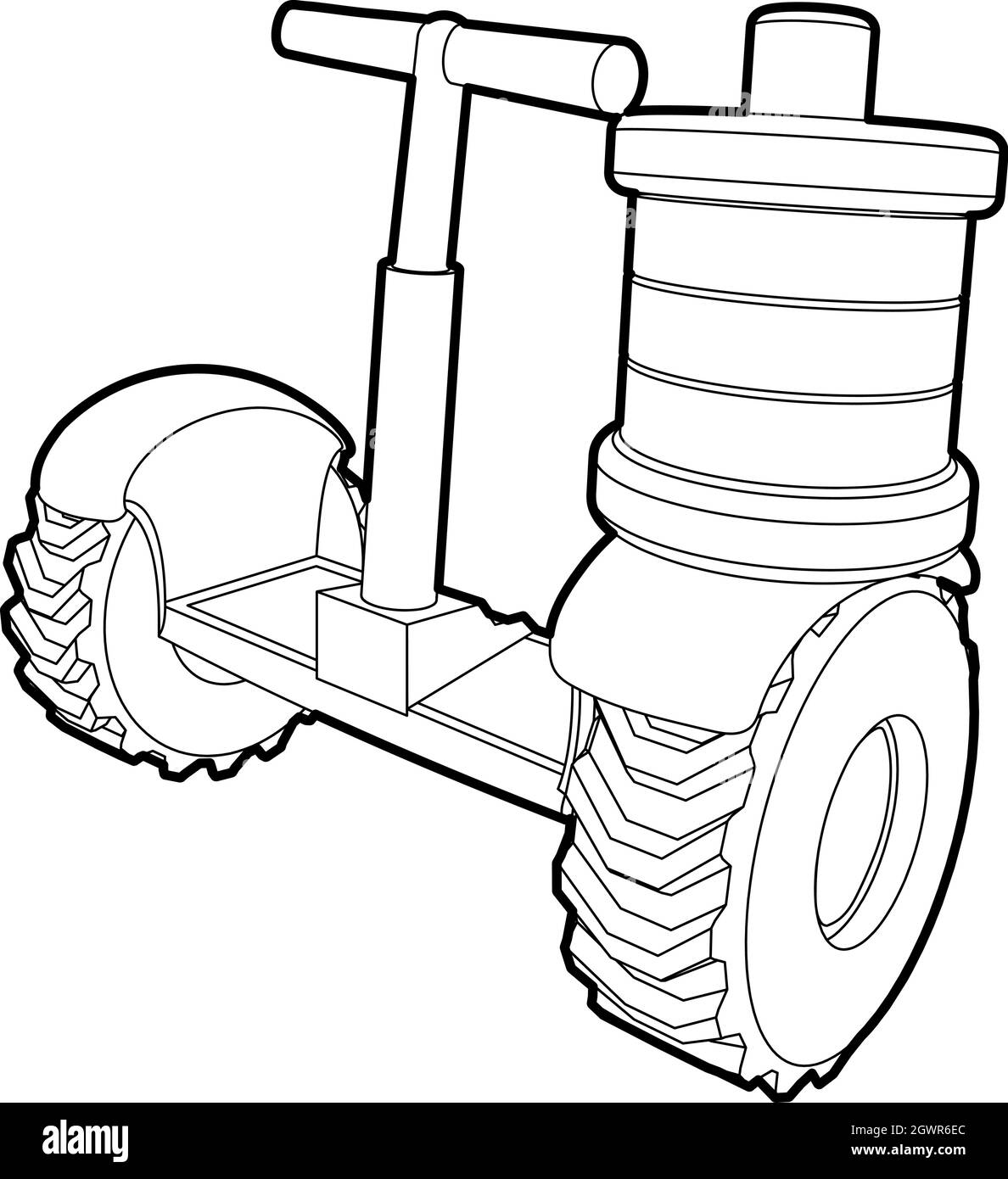 Segway icona della batteria, stile contorno Illustrazione Vettoriale