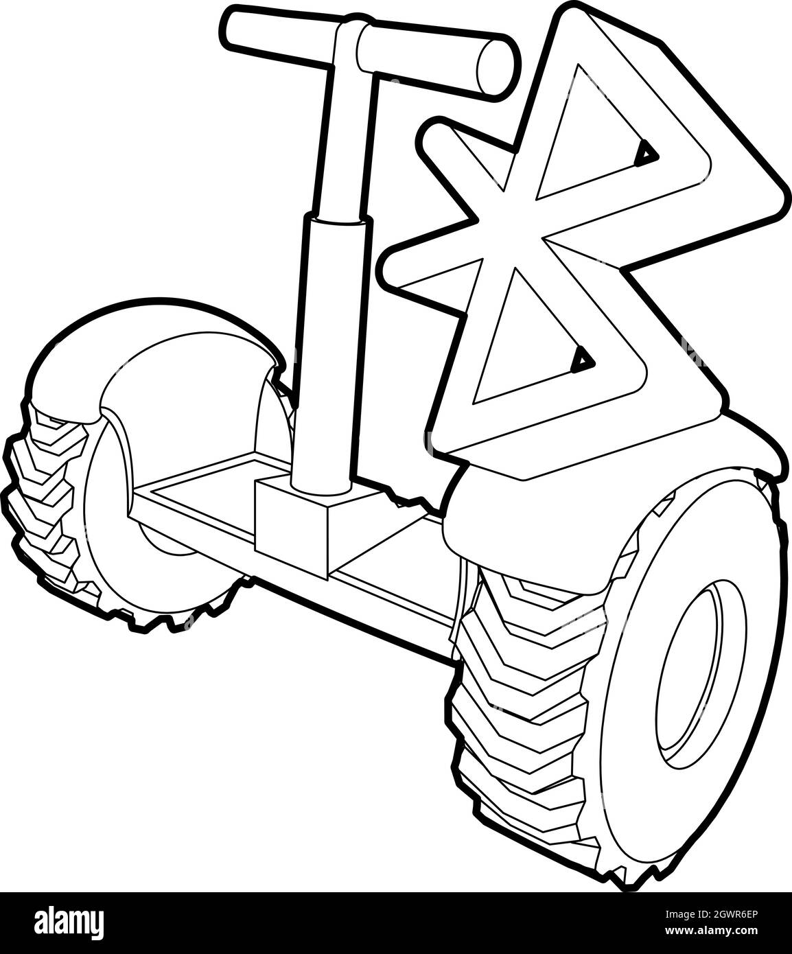 Segway icona di connessione, stile contorno Illustrazione Vettoriale